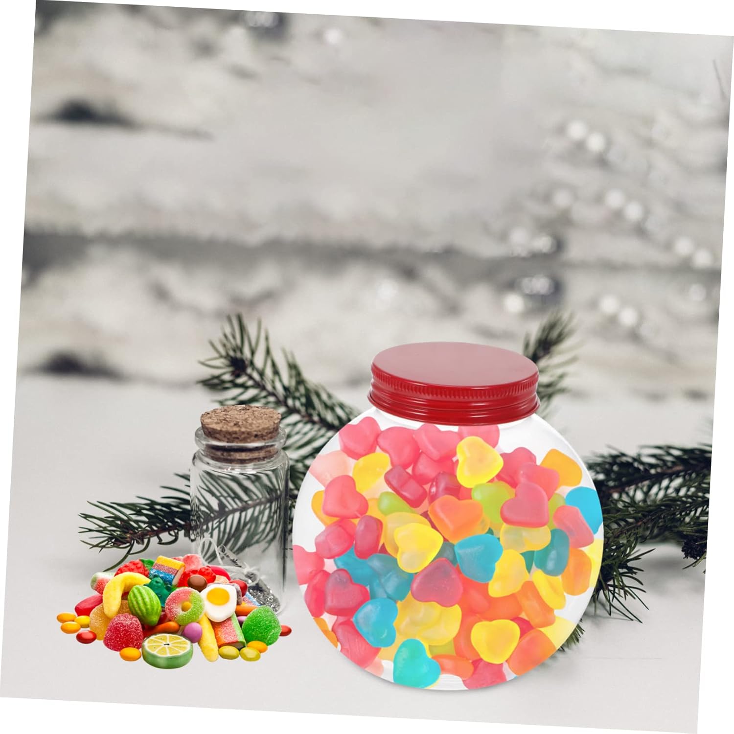5pcs Ball Shaped Candy Jar with Seal Lid for Christmas Party Favors