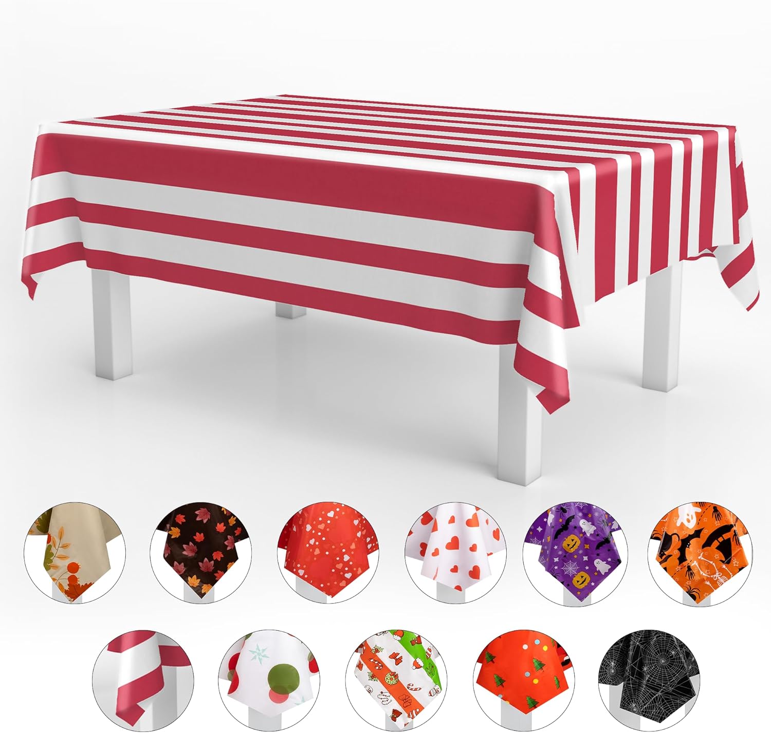 Grandipity American Flag 3 Pack Premium Disposable Plastic Tablecloth 54x108 Inch