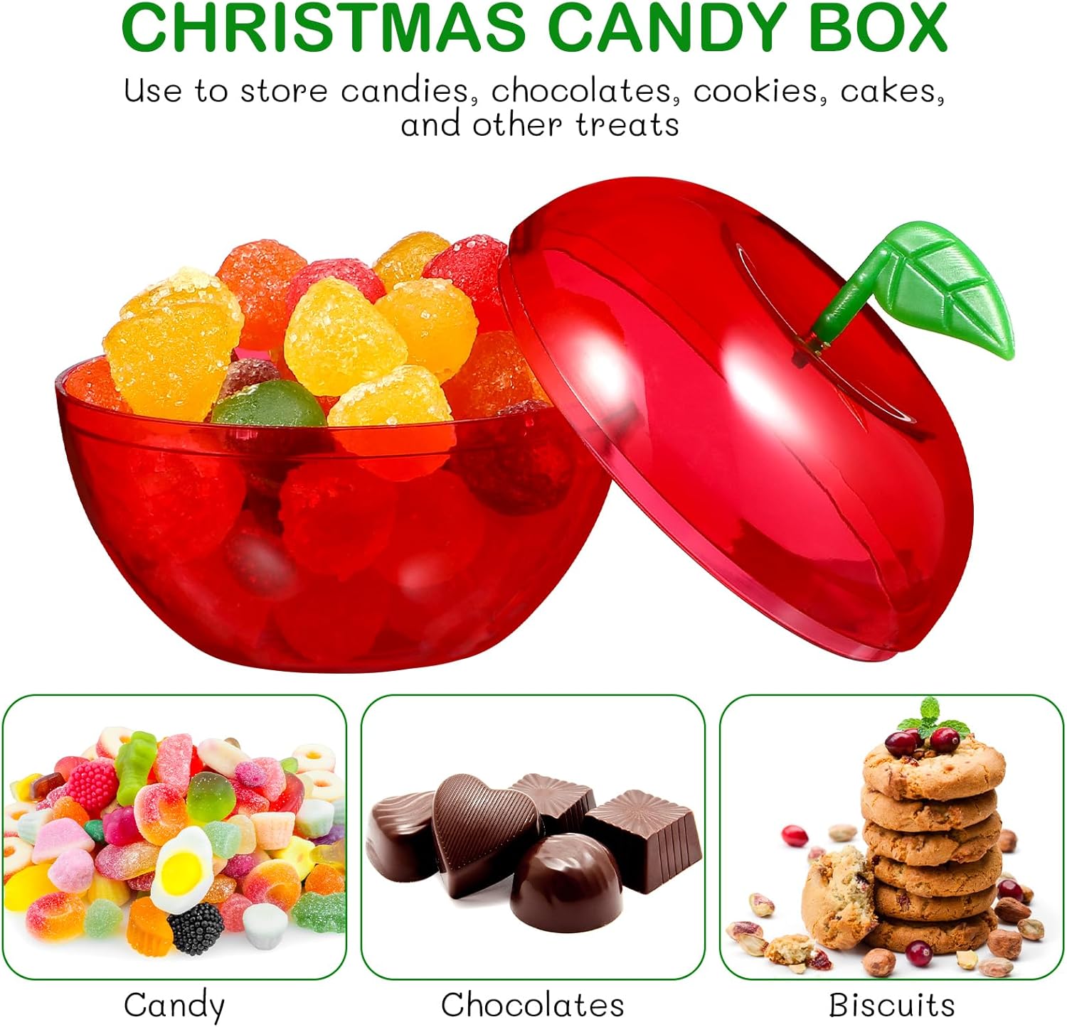12pcs Plastic Candy Jar for Christmas Wedding Party Favors