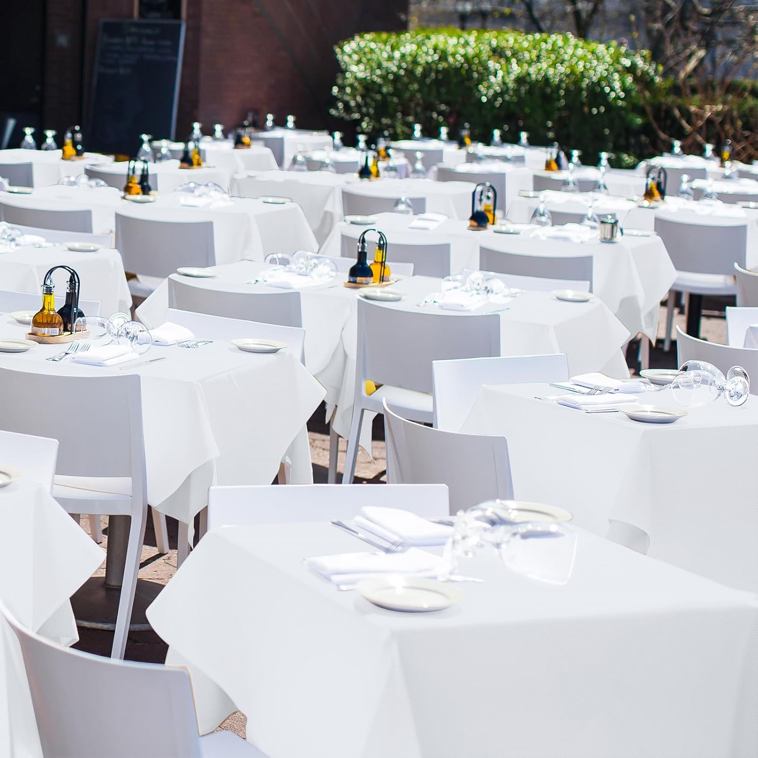 54 Inch x 300 Feet White Tablecloth Roll with Slide Cutter for Parties and Events