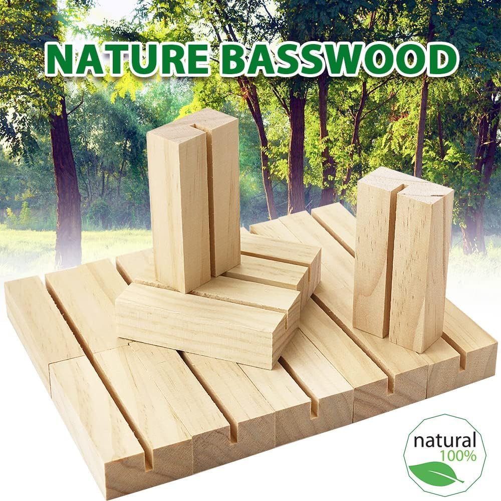 15 Piece Wood Place Card Holder Set for Ceremonies and Events