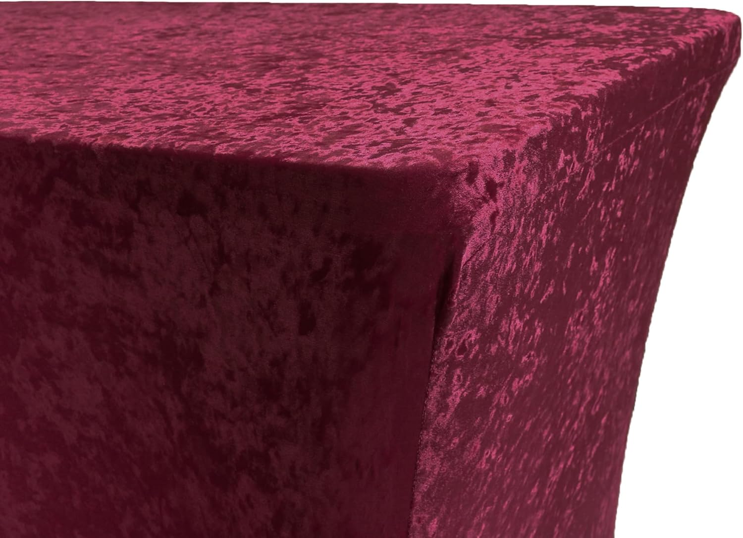 8 Ft Rectangular Velvet Spandex Tablecloth - Burgundy