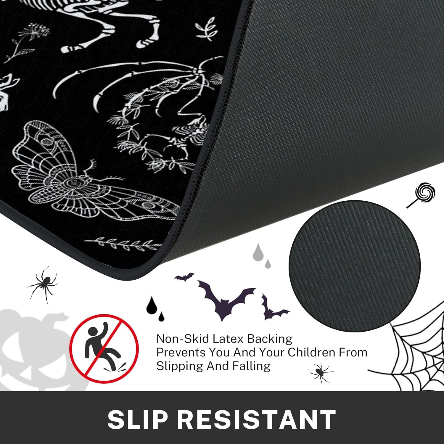 ArtSocket Halloween Kitchen Rugs and Mats Set of 2