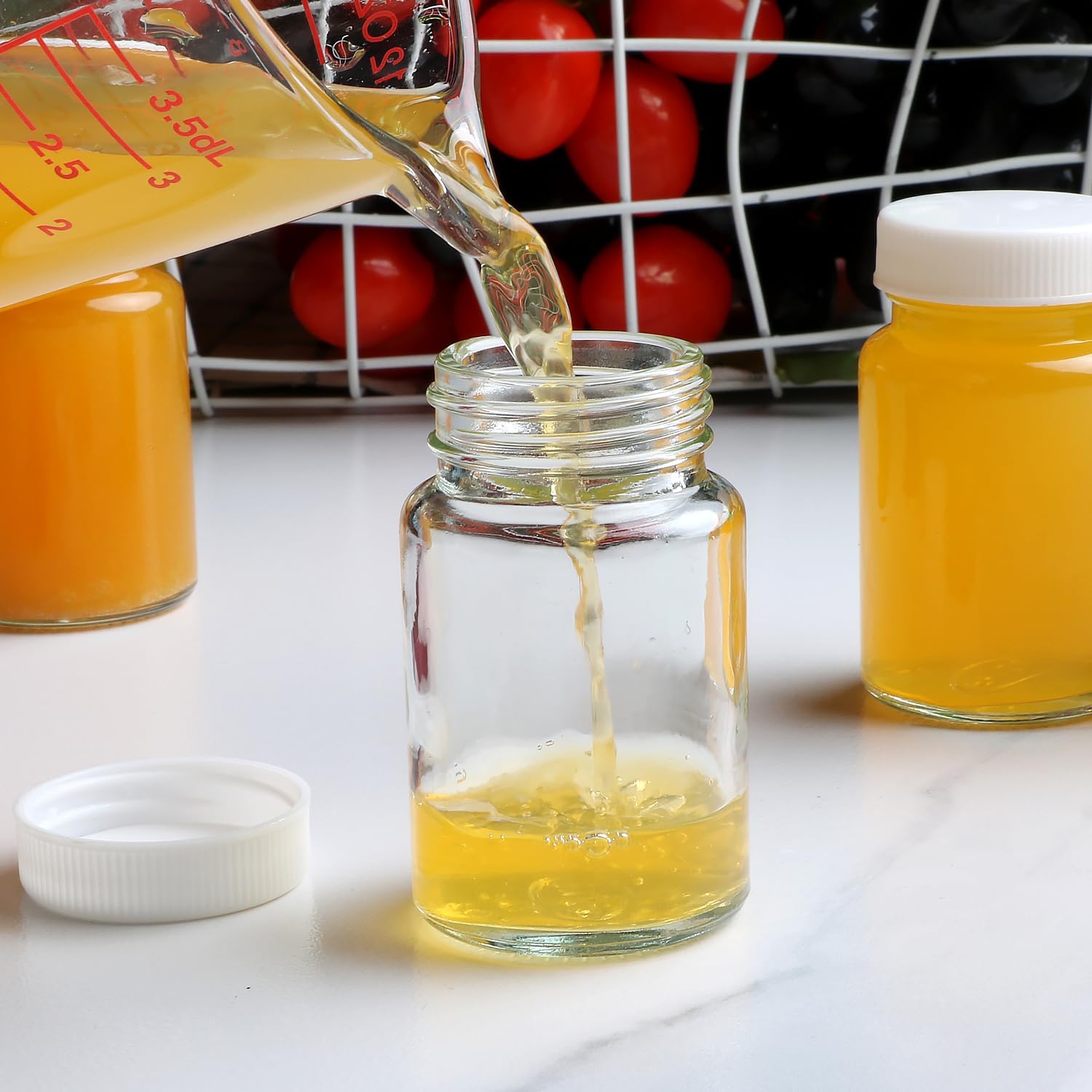 48 Pack 2 Oz Juice Shot Bottles with Caps Glass Mini Jars
