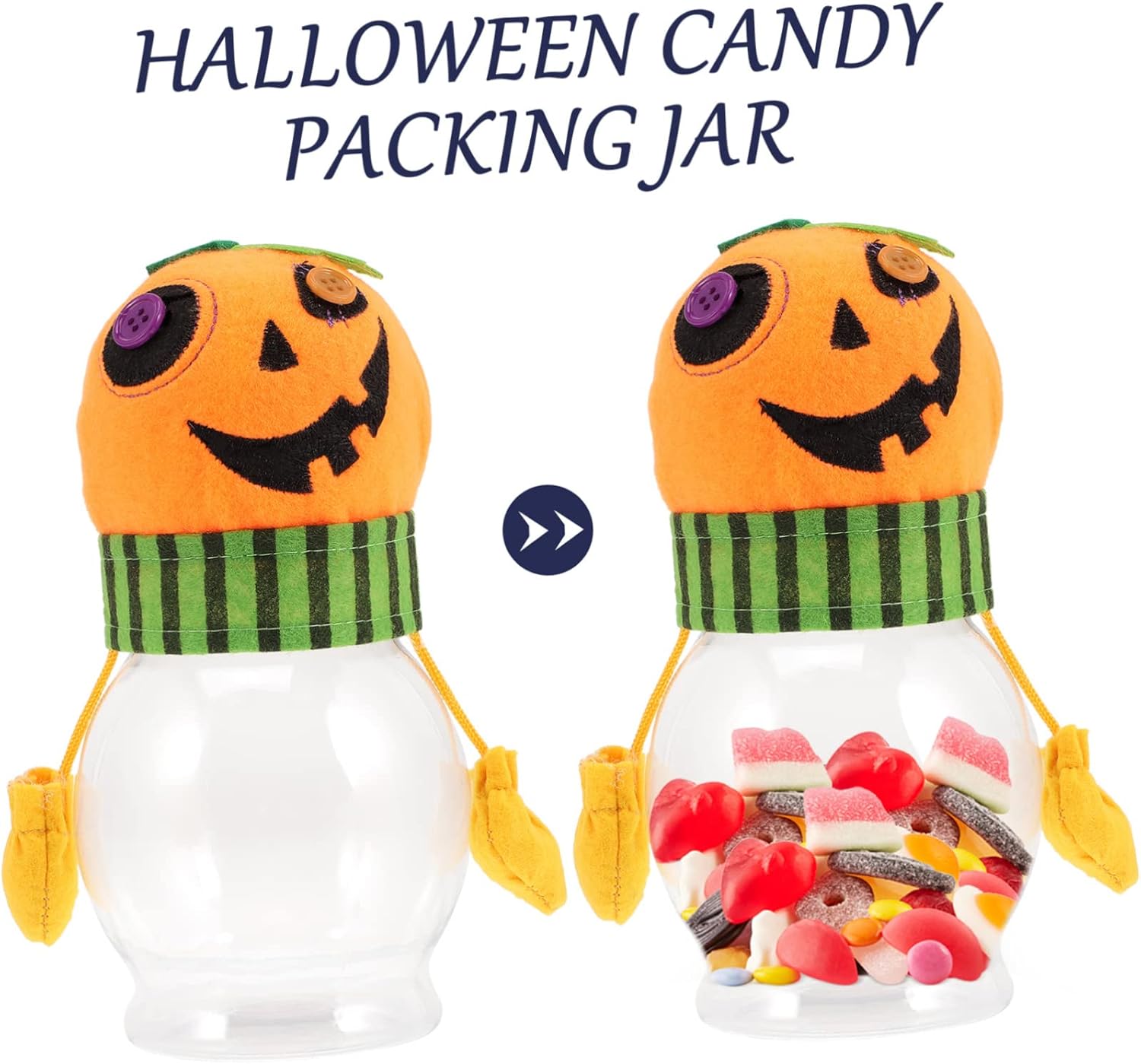Halloween Candy Jar Creative Pumpkin Design Candy Server for Party Favors and Treats