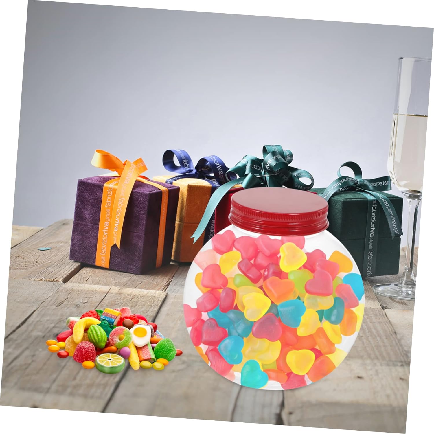 5pcs Ball Shaped Candy Jar with Seal Lid for Christmas Party Favors