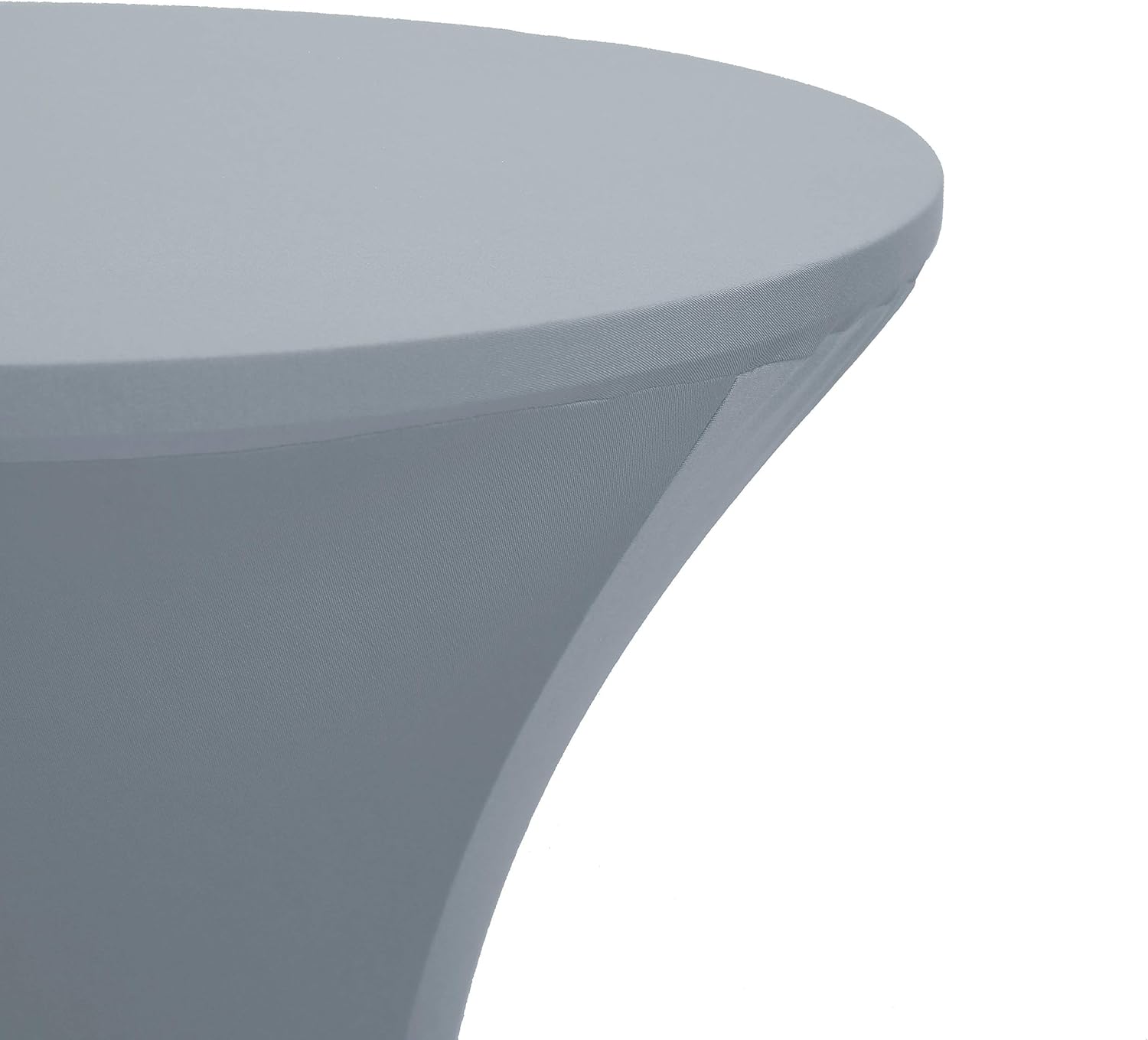JISEN Cocktail Spandex Fitted Stretchable Tablecloth C-Silver Grey 24x43 Inch