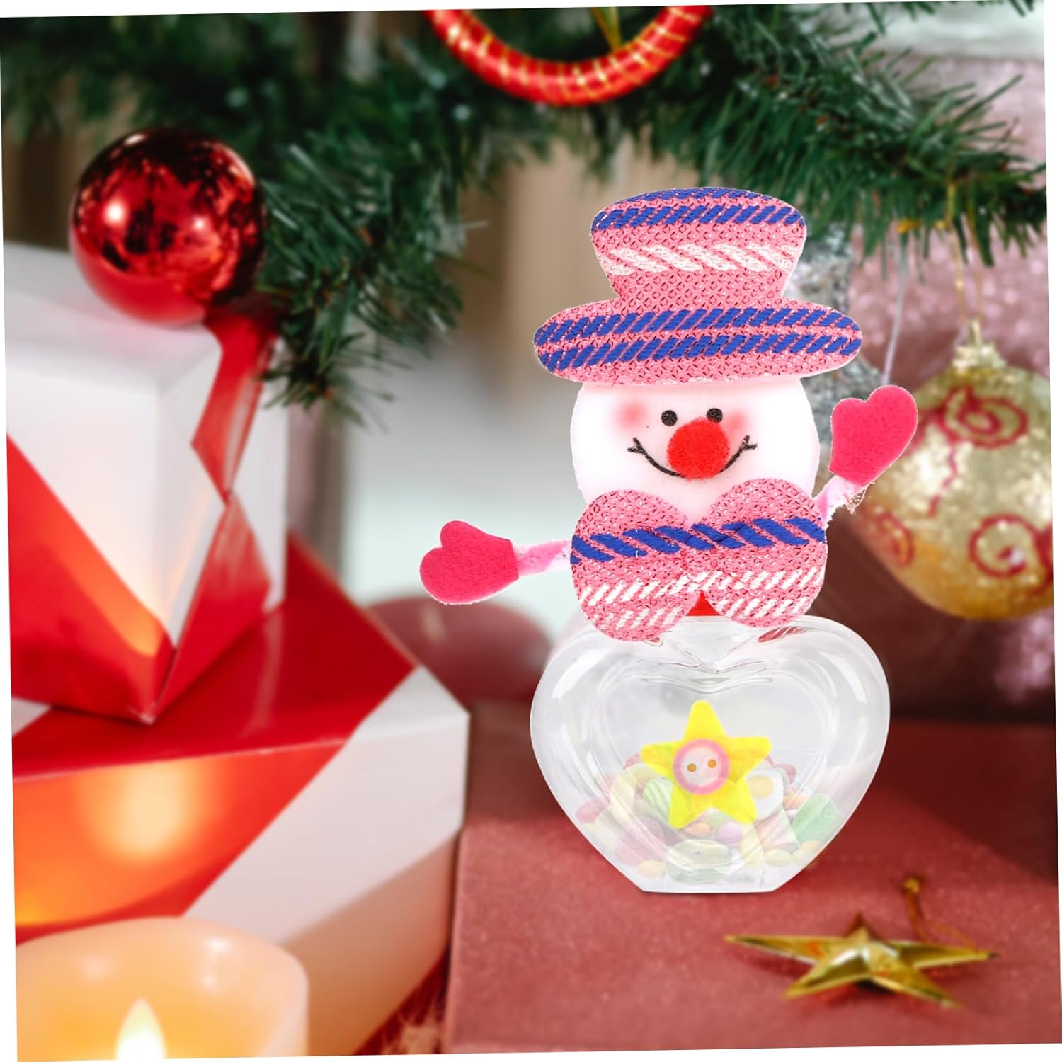 FOMIYES 12 Pcs Clear Candy Jar Christmas Party Favors