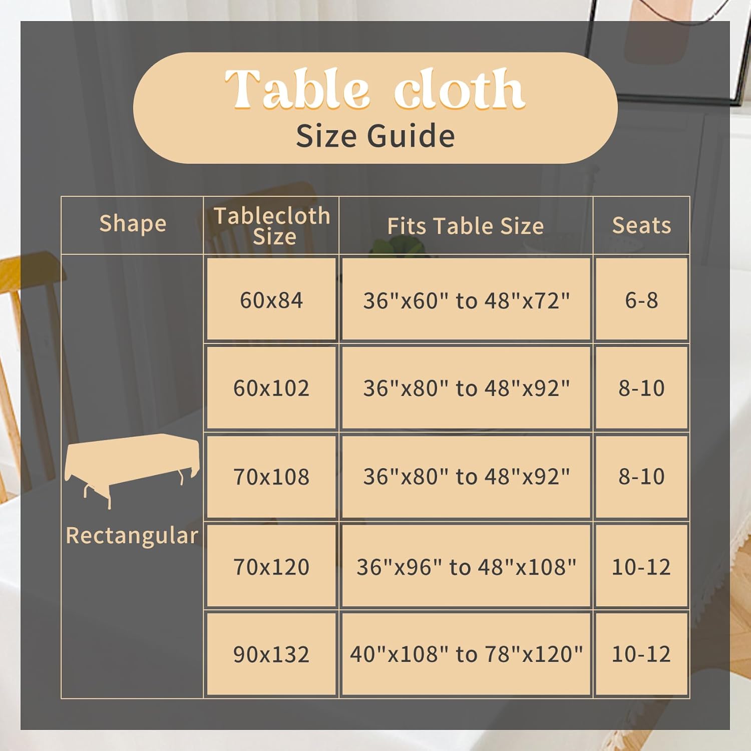 2 Pack Black Rectangle Tablecloths 70x108 Inch Washable Outdoor Use