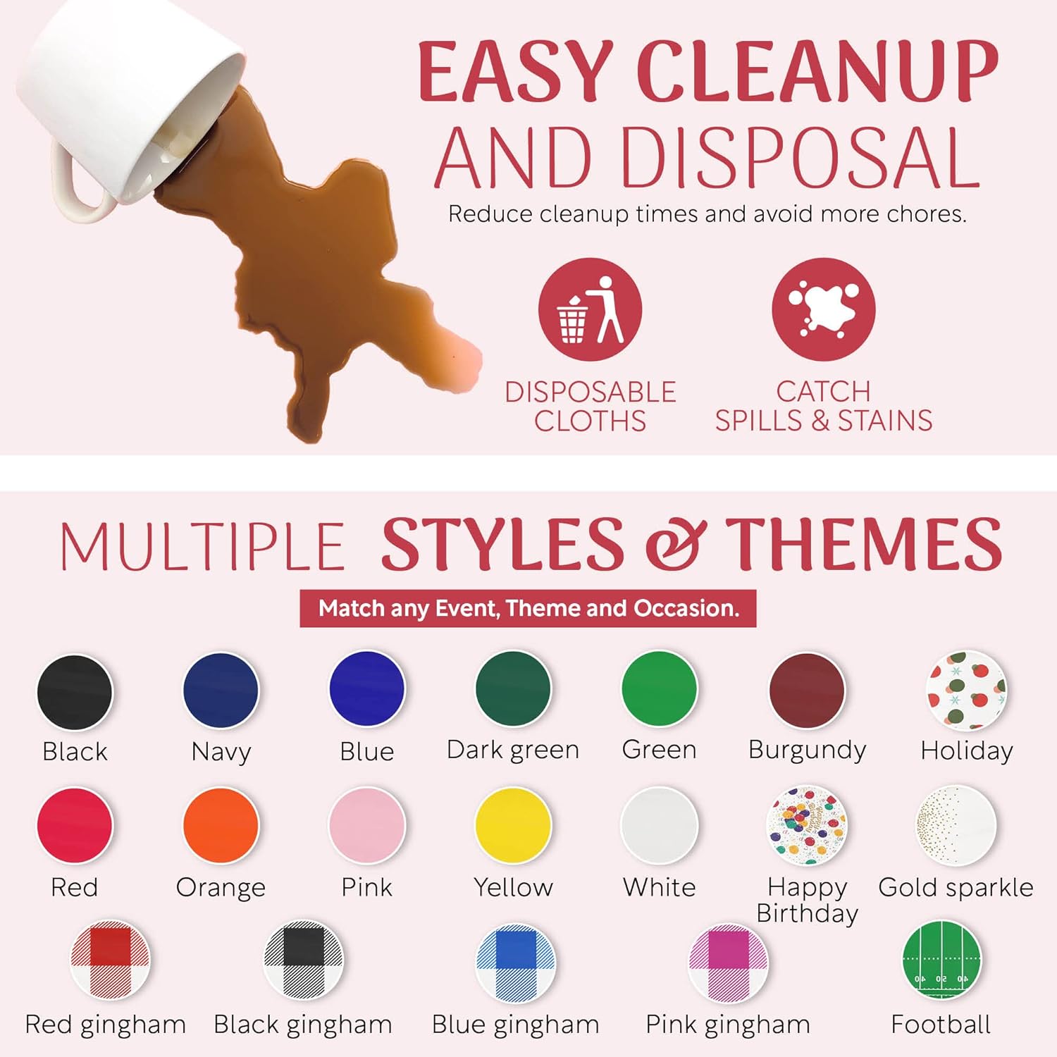Grandipity Plastic Tablecloth Roll 54 Inch x 100 Feet