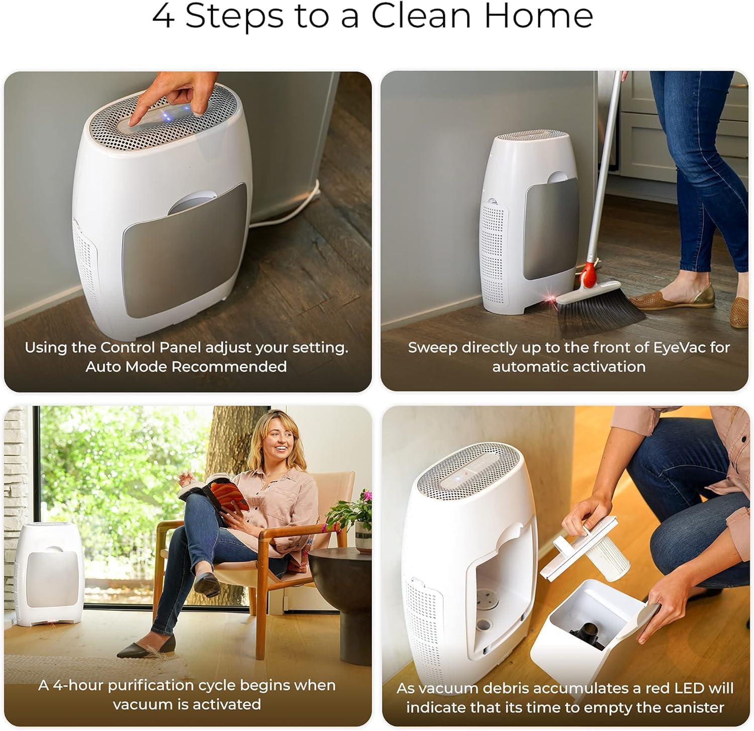 EyeVac Air 2-in-1 HEPA Air Purifier Touchless Vacuum