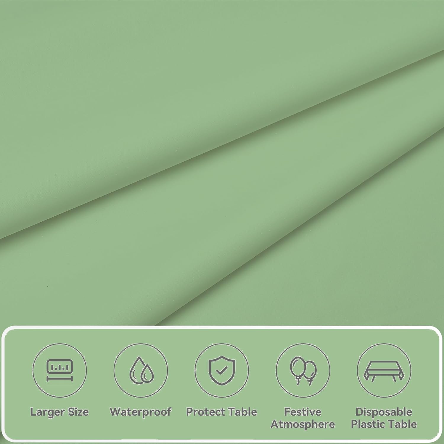 Vedran 2 Pack Sage Green Tablecloth Rectangle 54 x 108 Inch