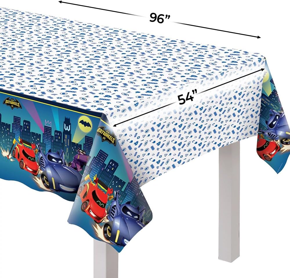Amscan Multicolor Bat Wheels Table Cover 54x96