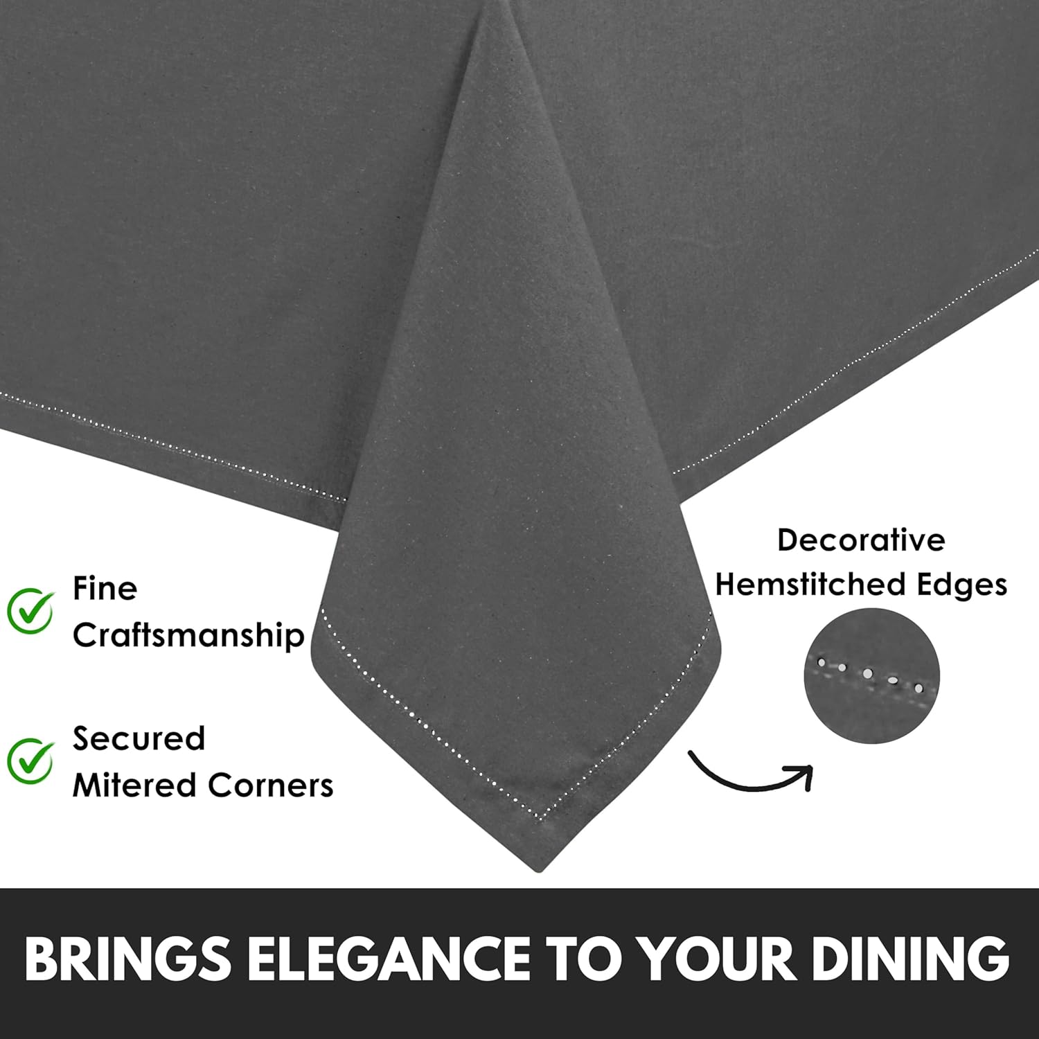 Softopia Cotton Grey Table Cloth 60x84 Rectangle