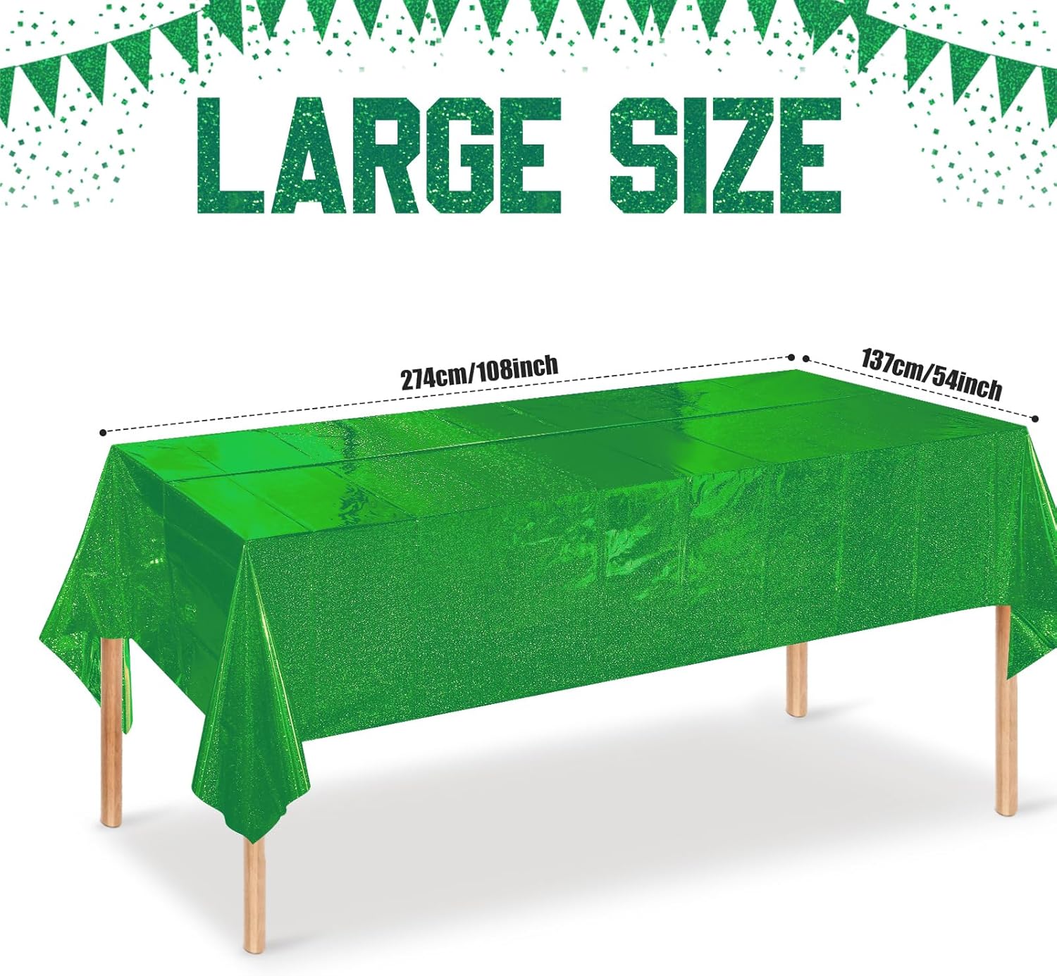 4 Pcs Iridescent Green Tablecloth Party Decorations