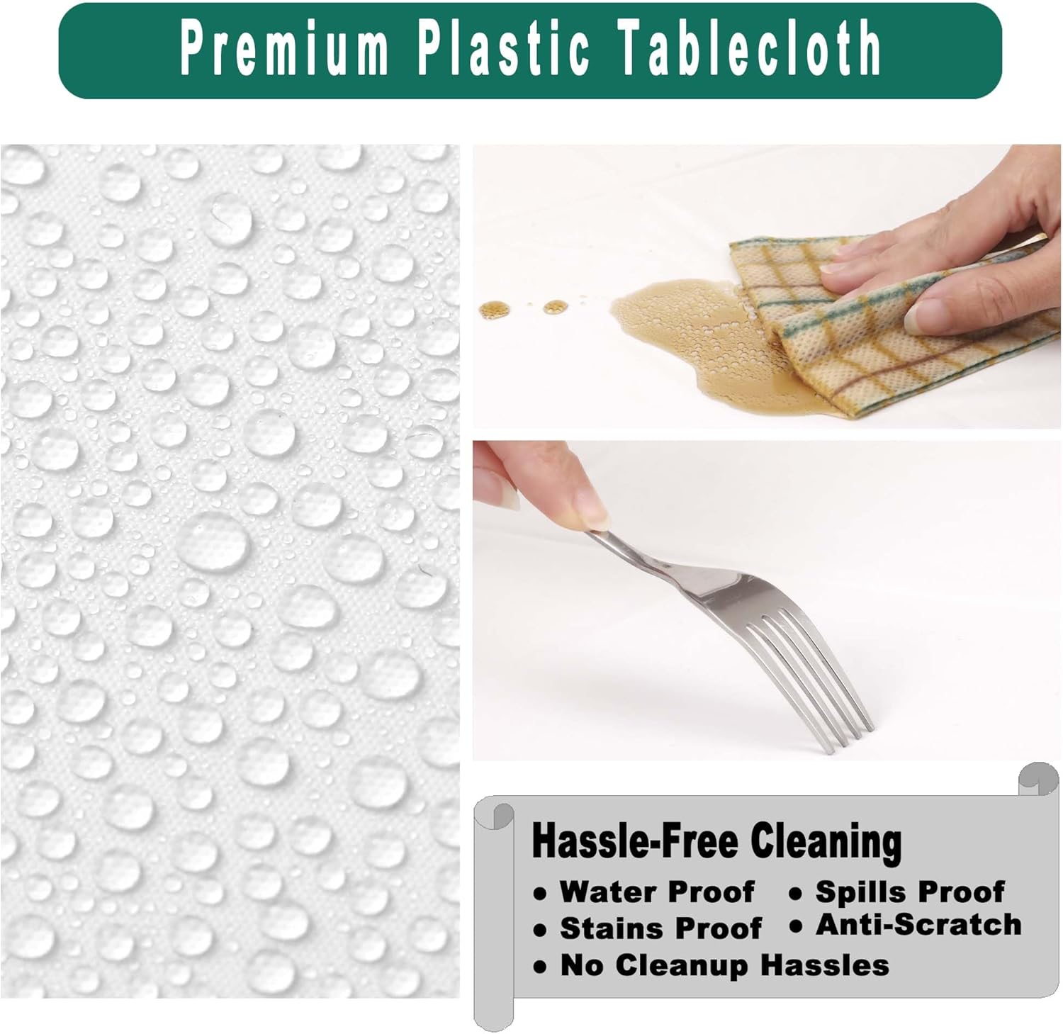 Light Yellow Plastic Tablecloths 2 Pack for 8 ft Table