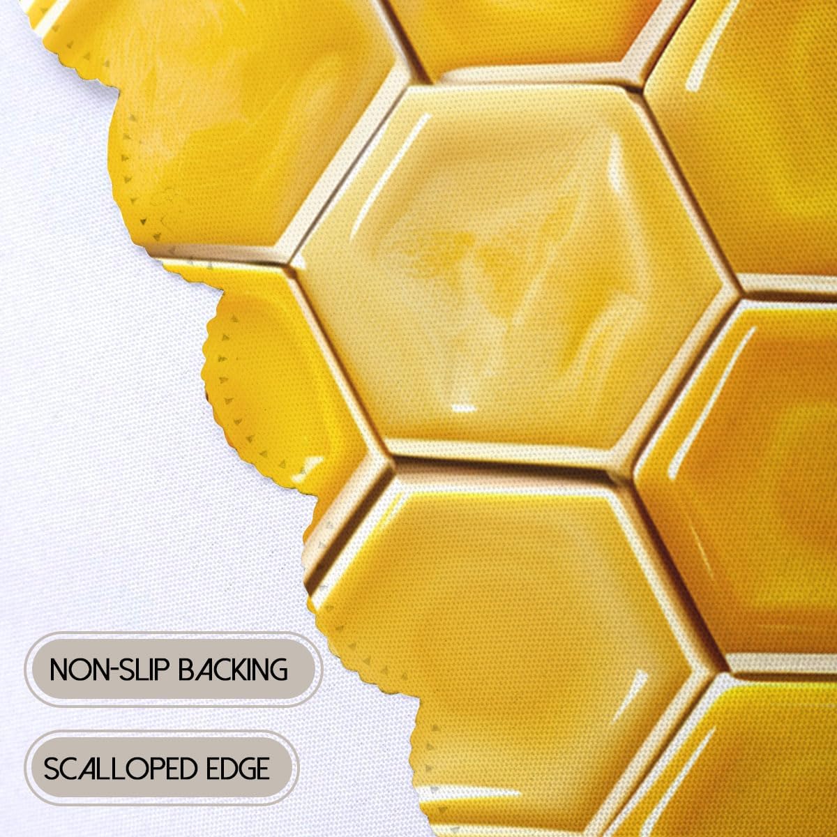 Beehive Tablecloth 54x54 Inch Yellow Gold Honeycomb Design
