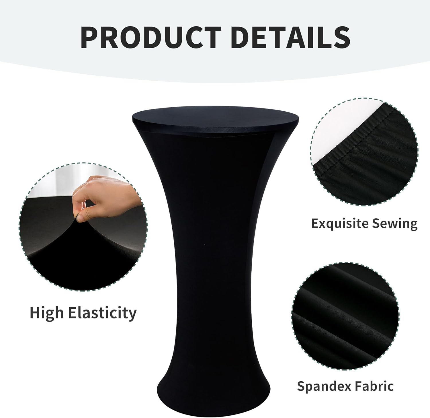 Wolkemer 4PCS Round Cocktail Table Cover