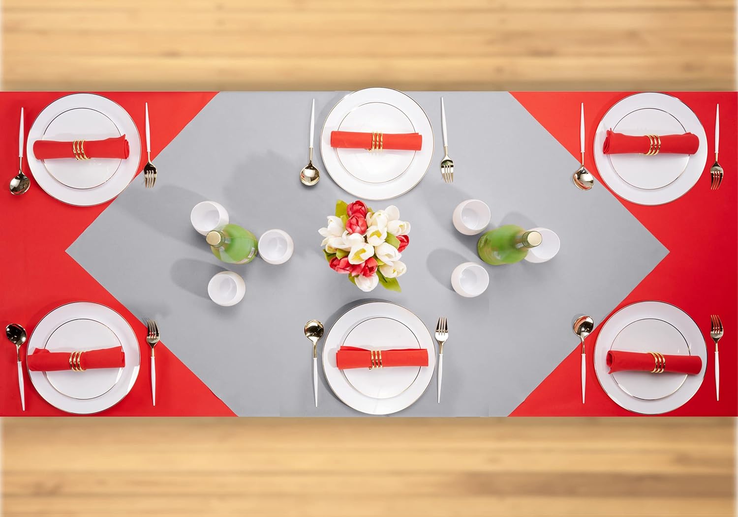 Disposable Tablecloth 55x55 Gray Paper for Square or Round Tables