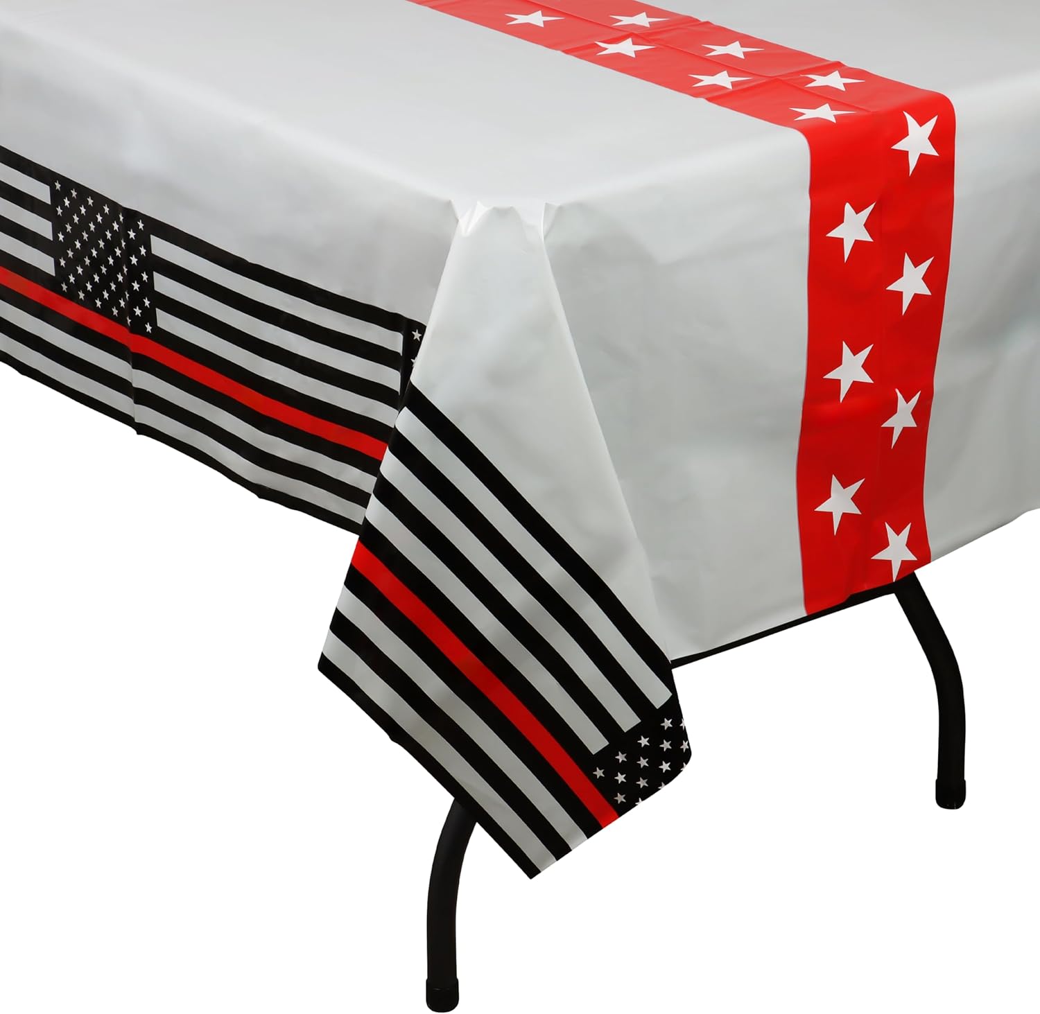 Havercamp Firefighter Tablecover 108x54in Red Line Decor
