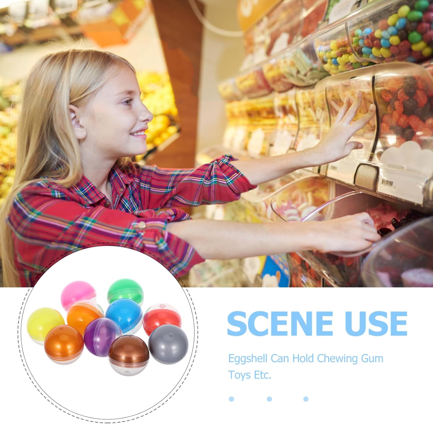 50pcs Vending Machine Capsule Balls 12 Inch Refillable Plastic Candy Container Party Favor Egg Macaron Color