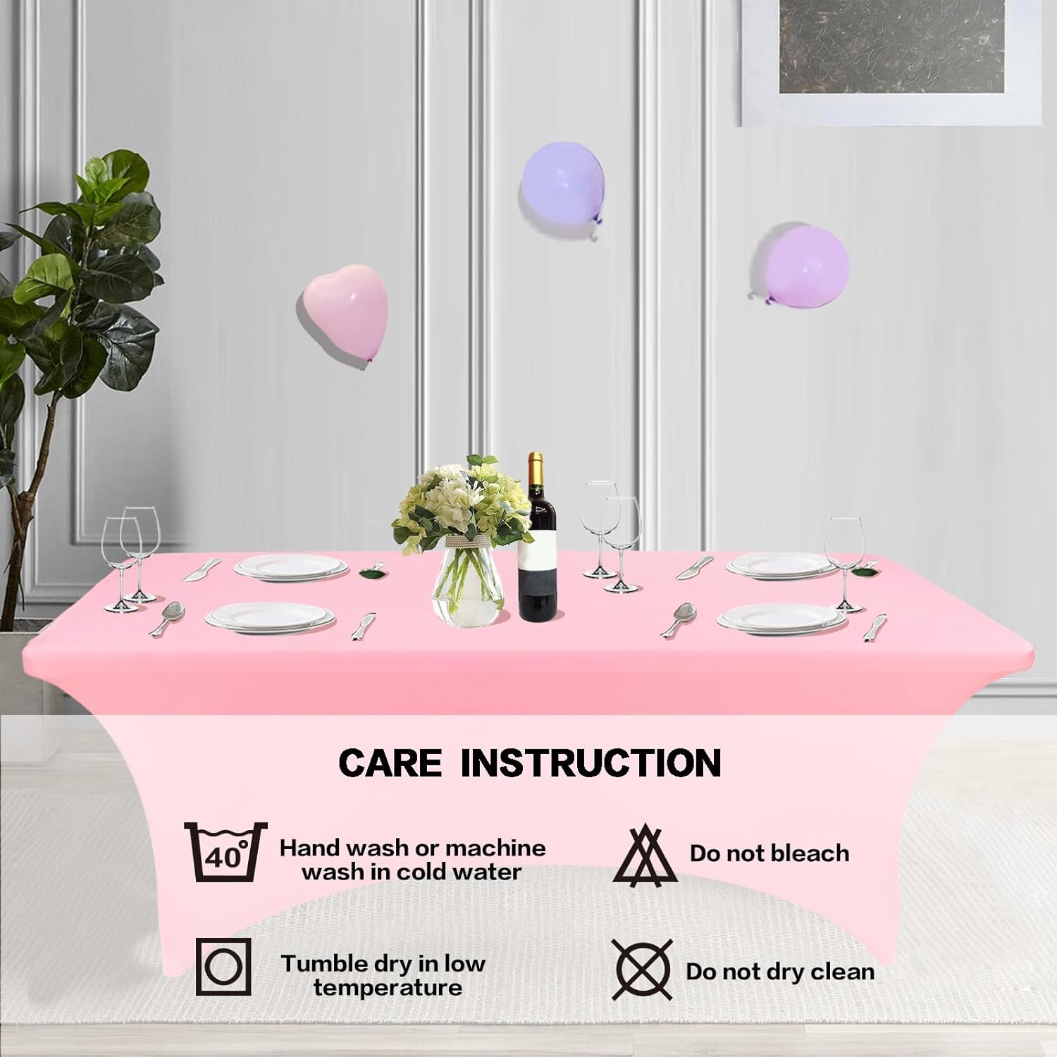 IVAPUPU 2 Pack 6FT Stretch Table Cloth for Events