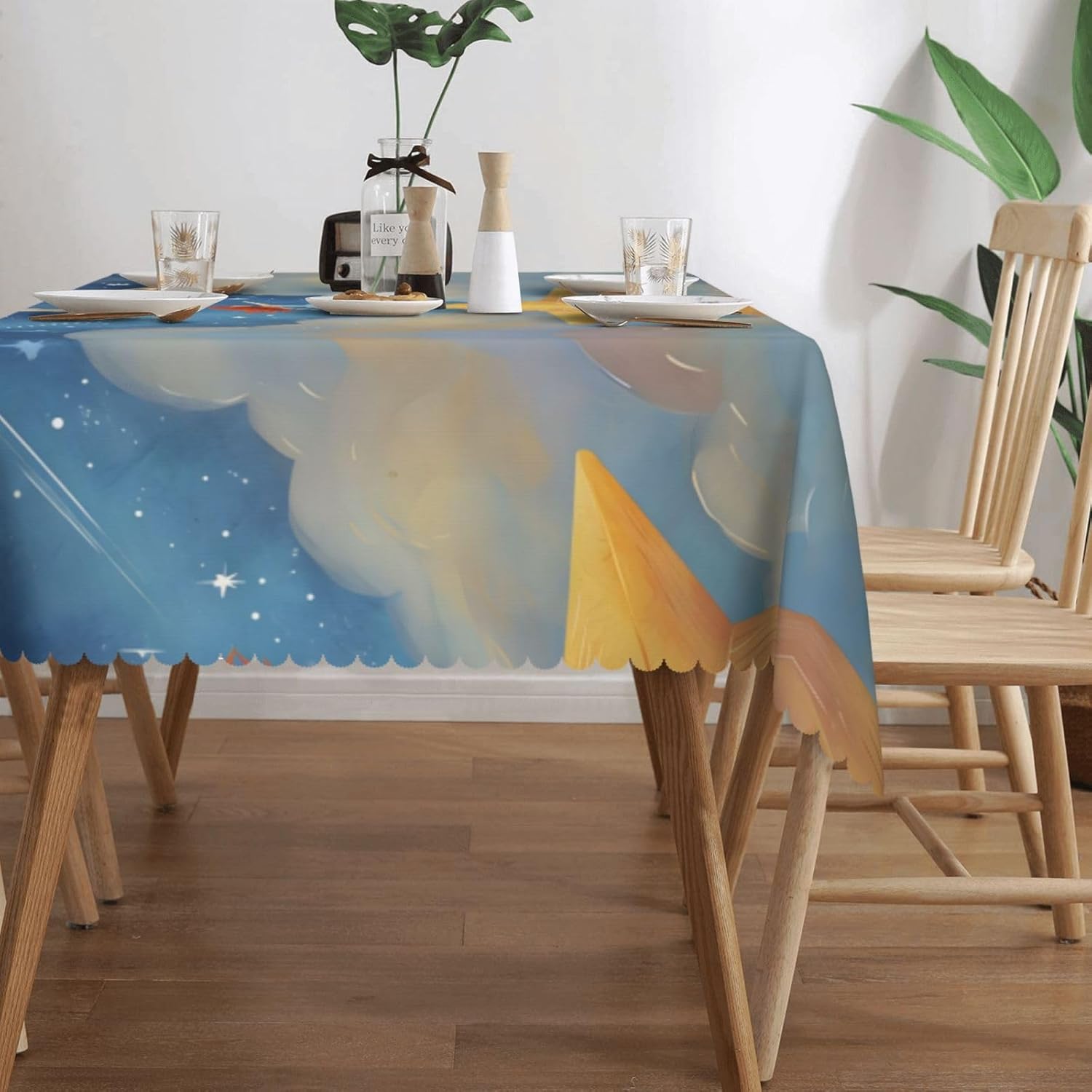 Girl Under The Stars Anti-Grease Waterproof Tablecloth