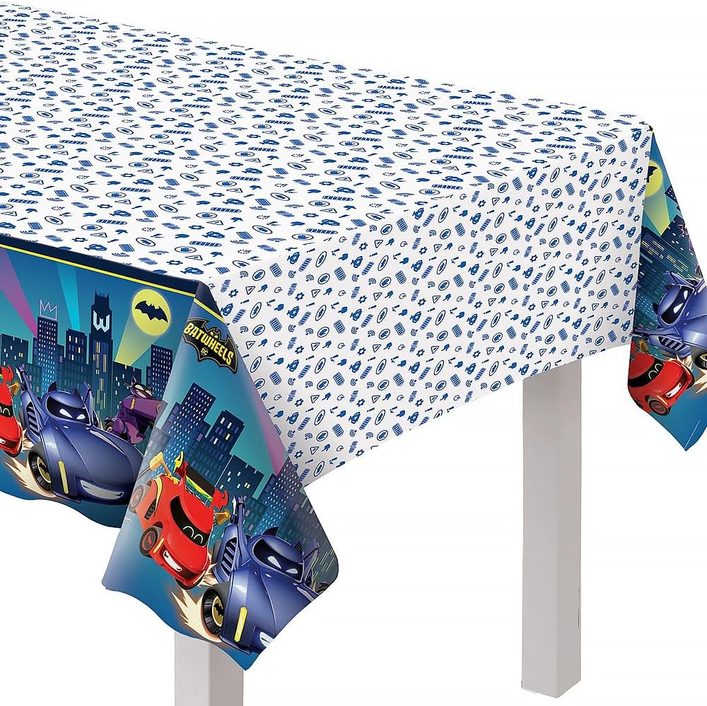 Amscan Multicolor Bat Wheels Table Cover 54x96