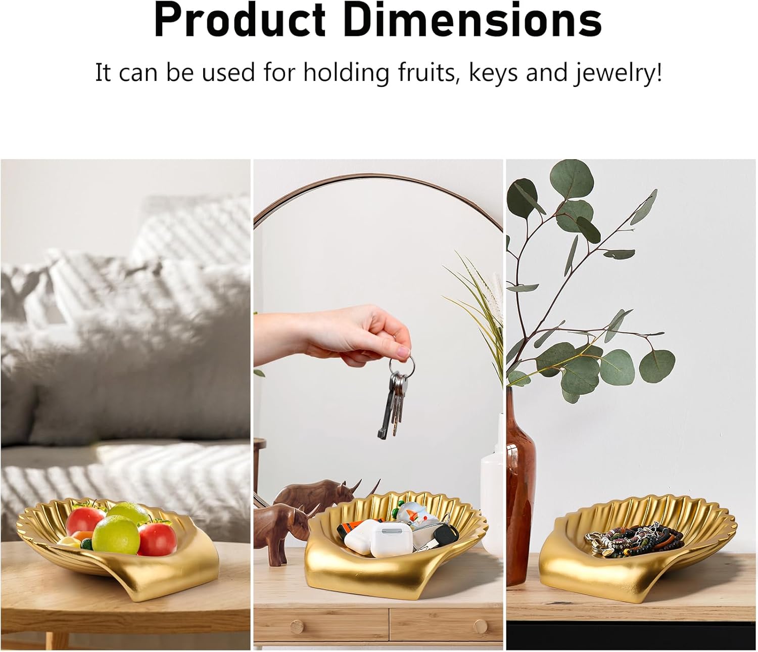 Large Decorative Bowl with Scallop Shape for Home Decor