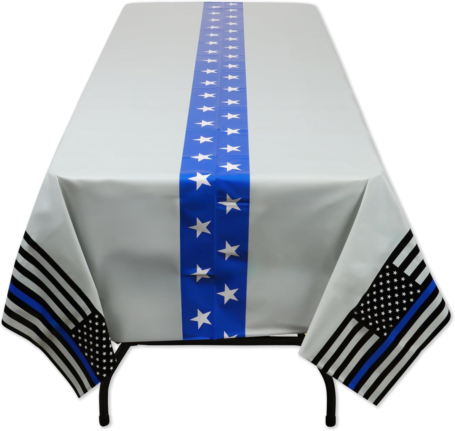 Havercamp Police Blue Line Tablecloth 108x54 Inches