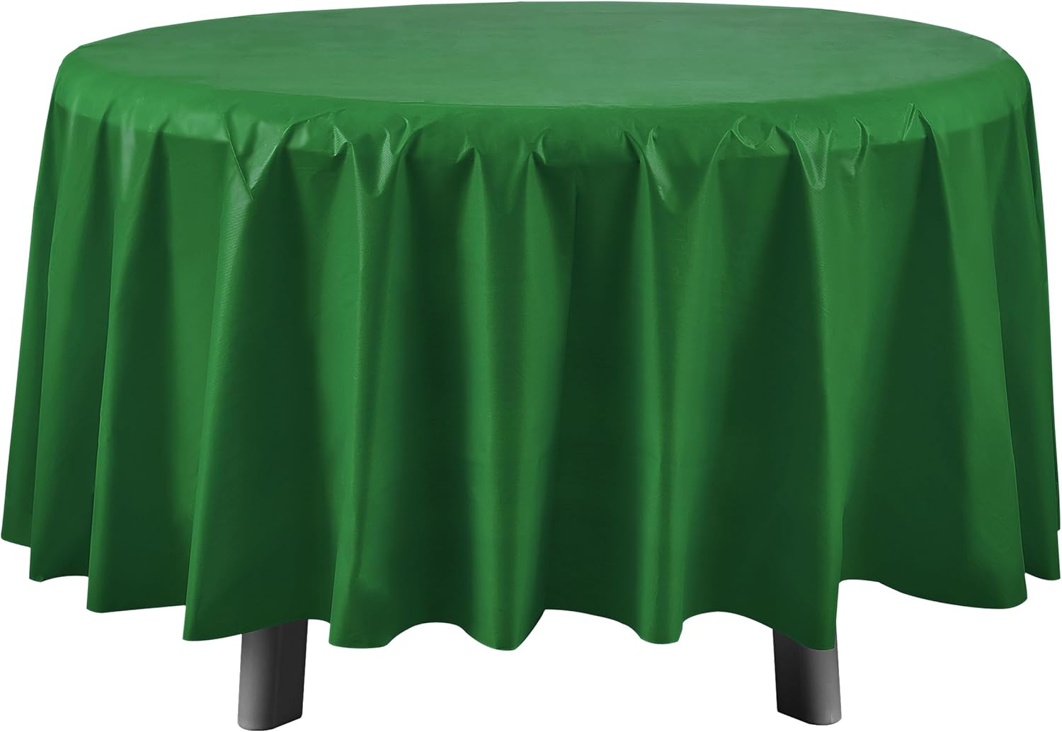 Eleclassi Emerald Green 6 Pack Round Disposable Tablecloths - 84 Inch