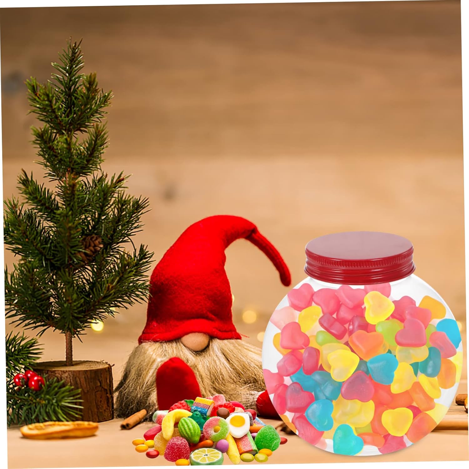5pcs Shaped Candy Jar Lids for Christmas Party Treats and Snacks