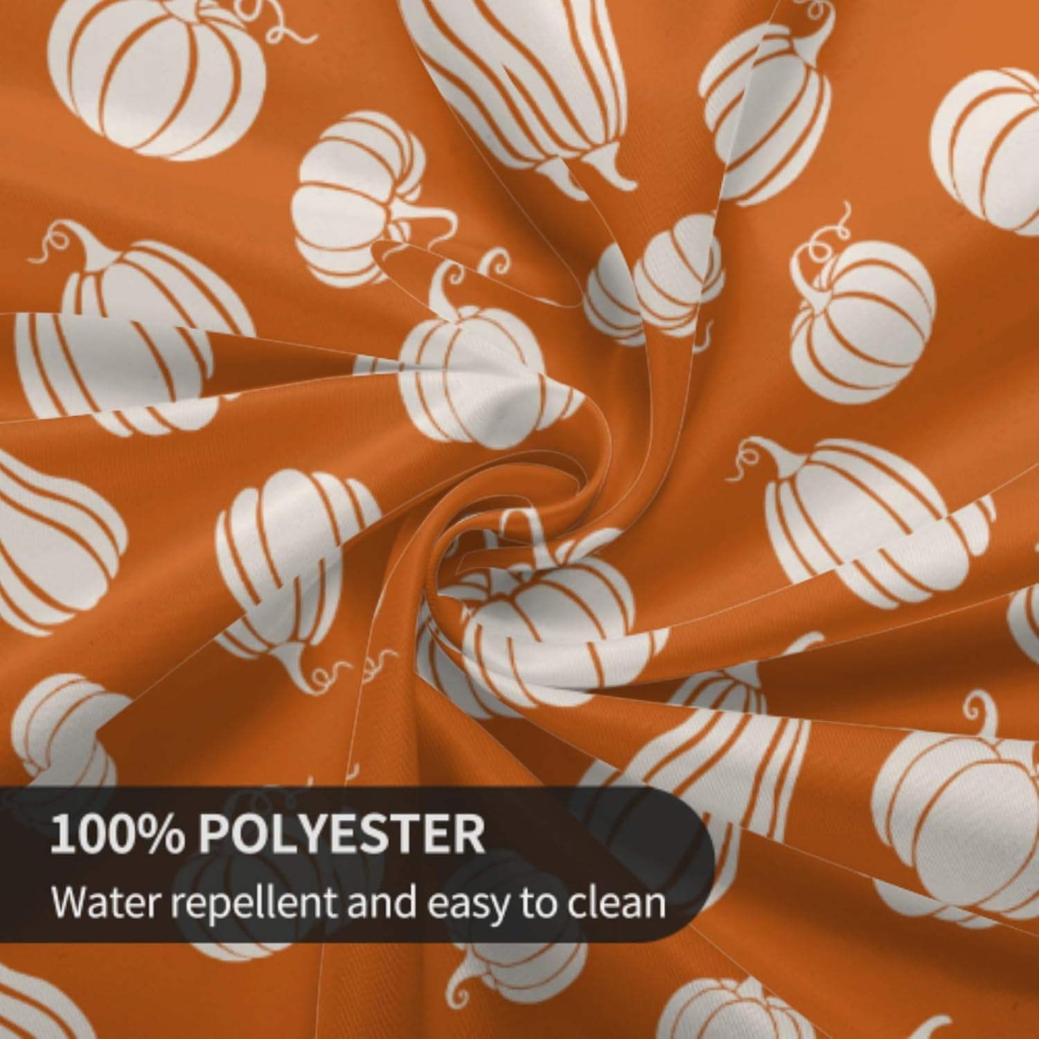 Fall Tablecloth 60 Inch Round White Halloween Decor