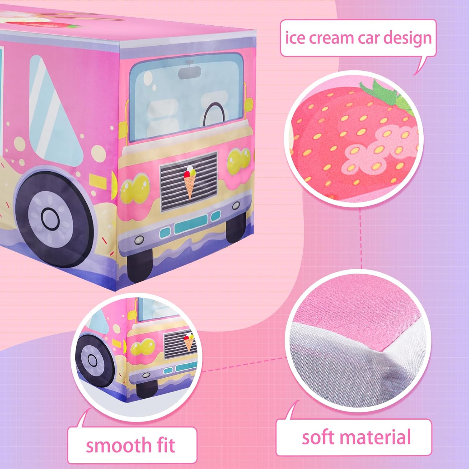 6FT Ice Cream Truck Themed Tablecloth