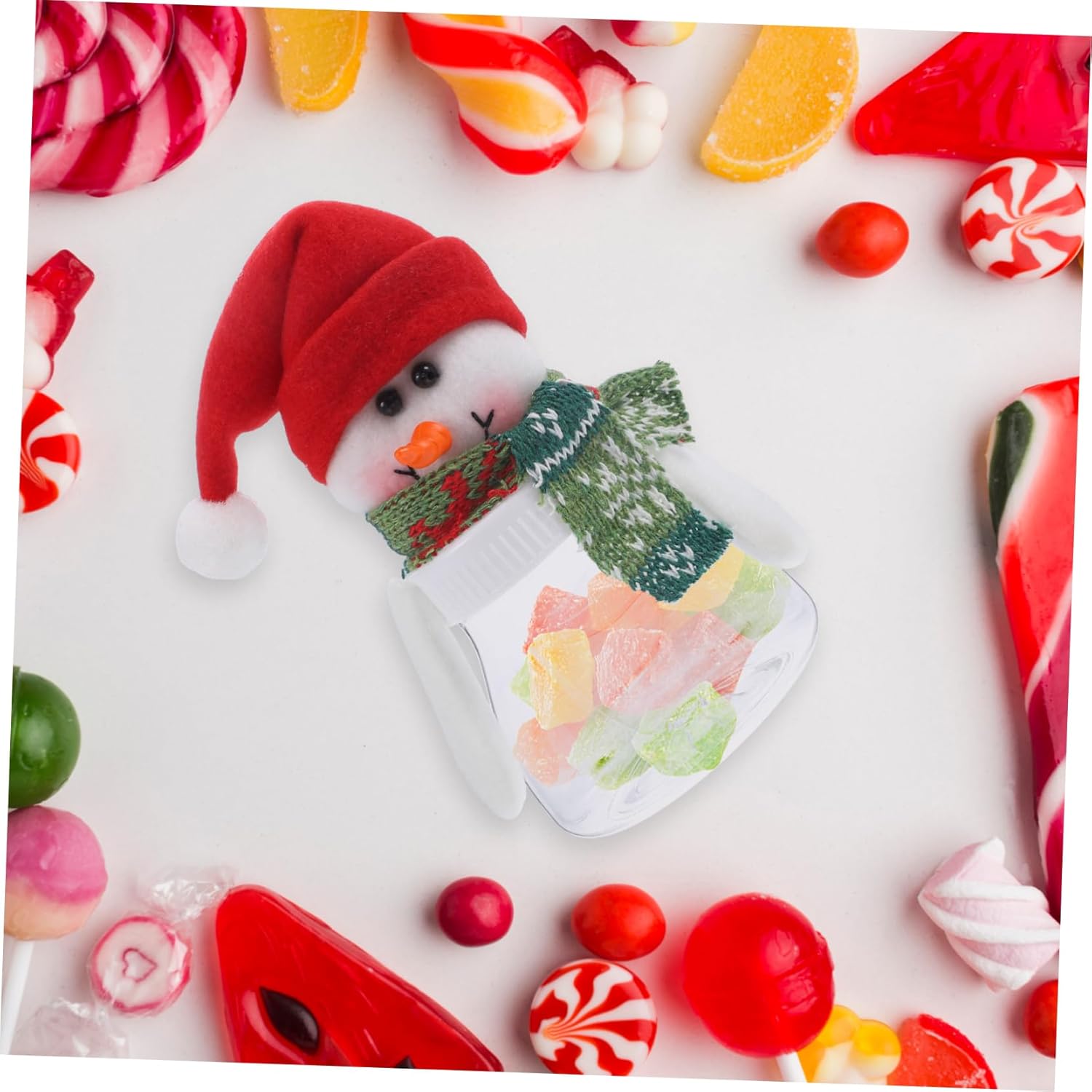 5pcs Snowman Candy Jars Christmas Decorative Containers for Home Office Party