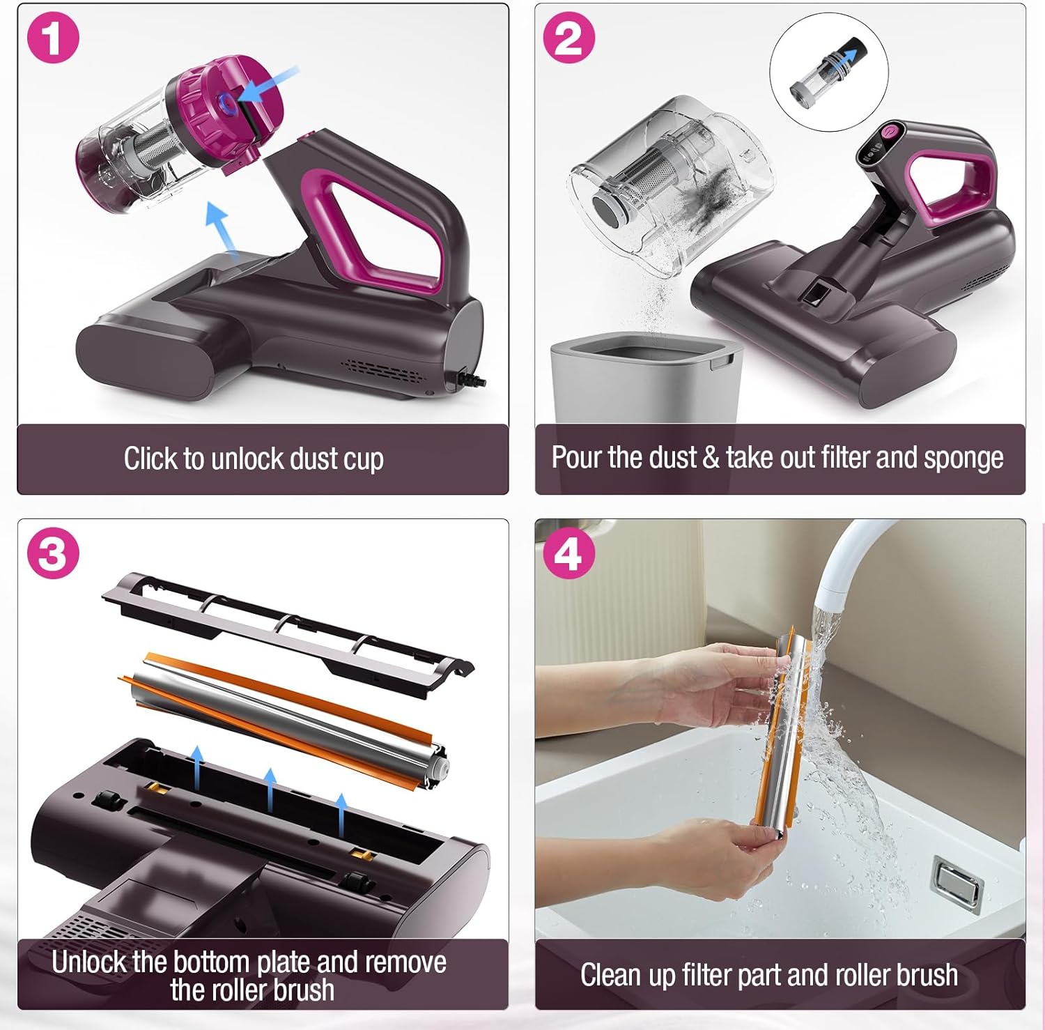 BYHUME Mattress Vacuum Cleaner with UV-C Light
