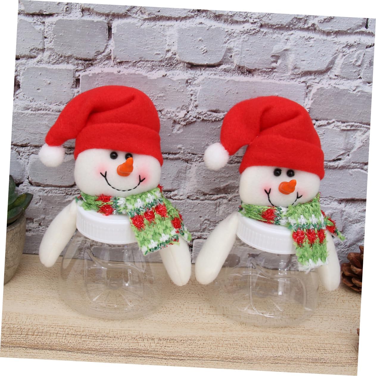 5Pcs Snowman Candy Jars with Lids for Christmas Decor