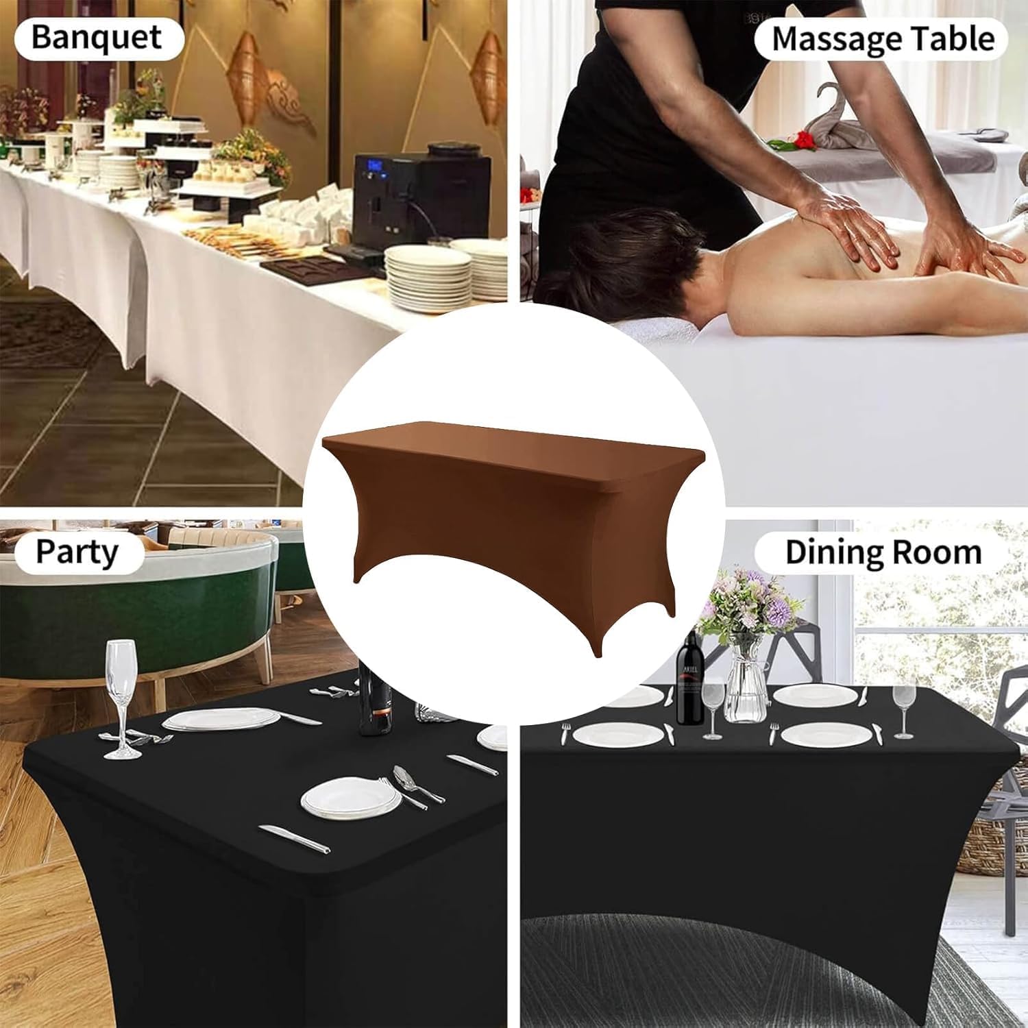 6ft Spandex Table Cover Stretch Fitted Tablecloth