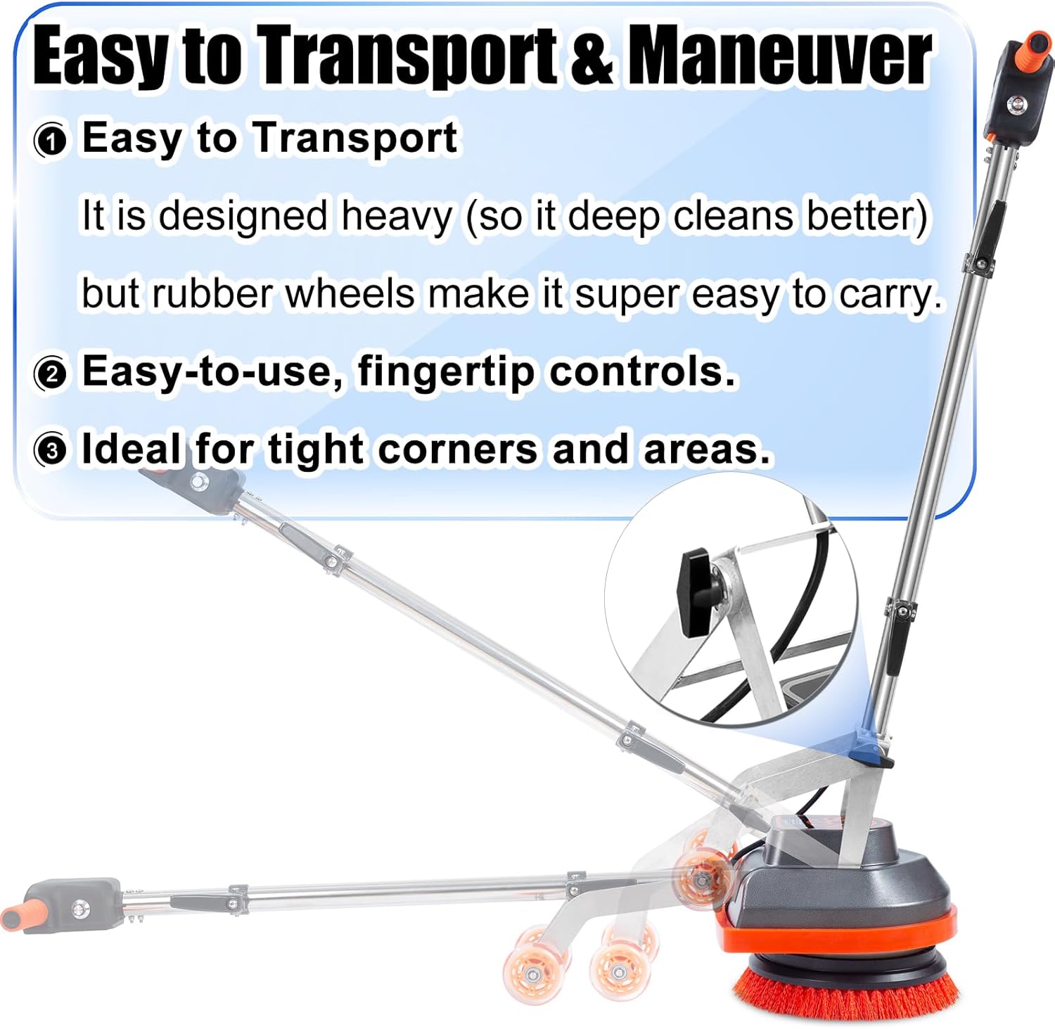 Commercial Floor Scrubber Machine with Brushes and Pads