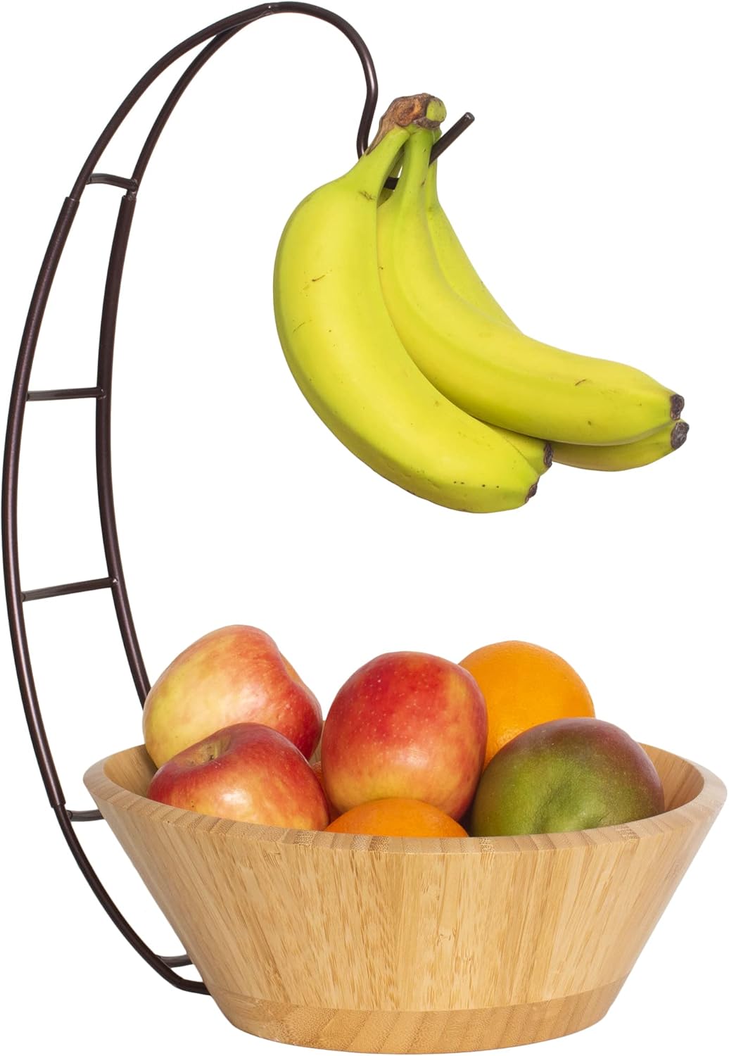 Totally Bamboo Fruit Basket Bowl with Banana Holder Hook