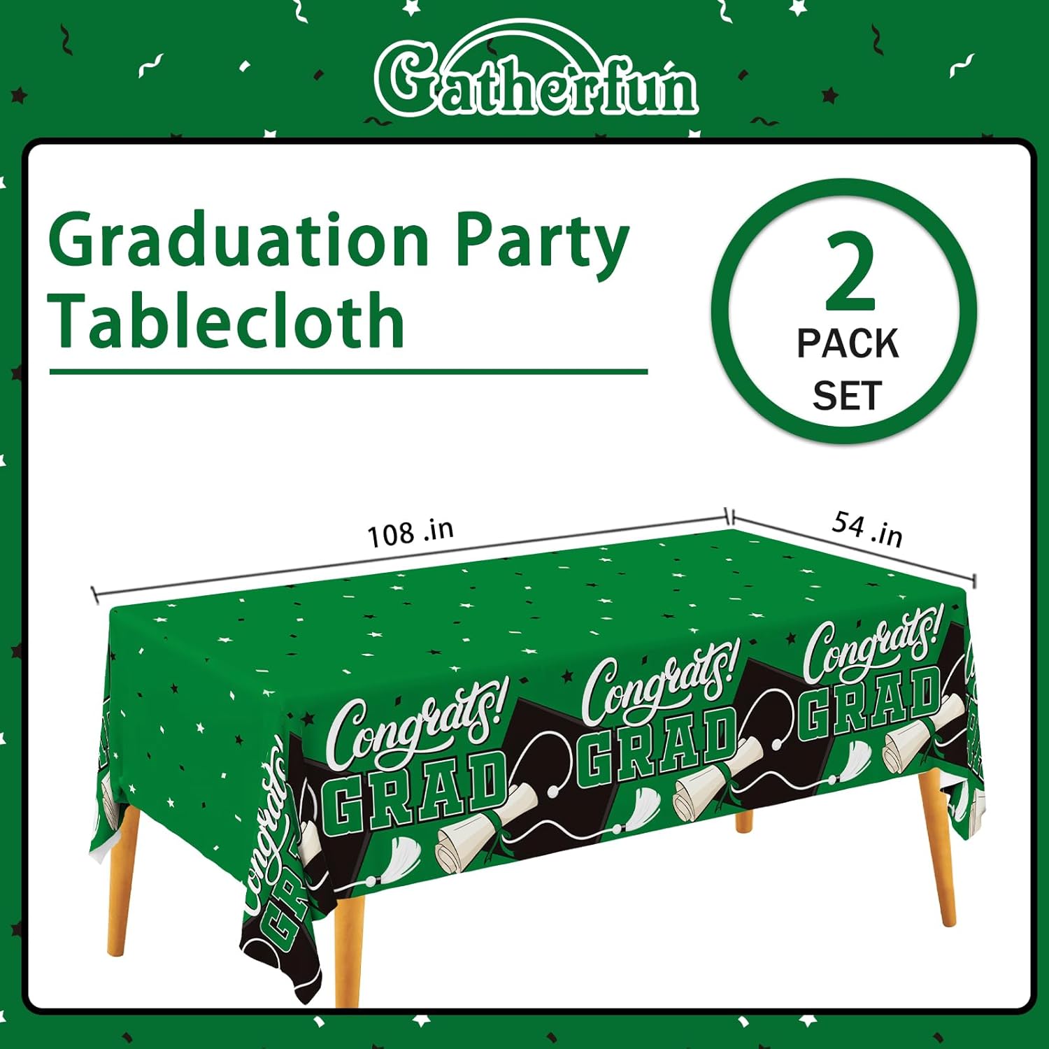 Gatherfun 2025 Graduation Decor 2 Pcs Table Covers