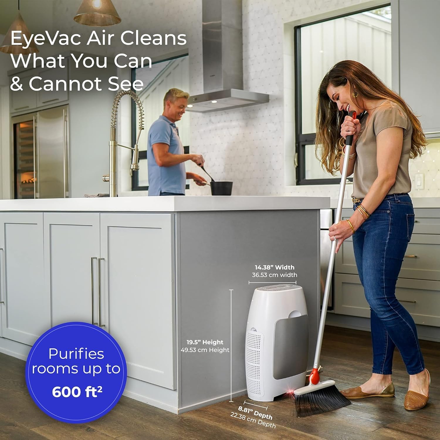 EyeVac Air 2-in-1 HEPA Air Purifier Touchless Vacuum