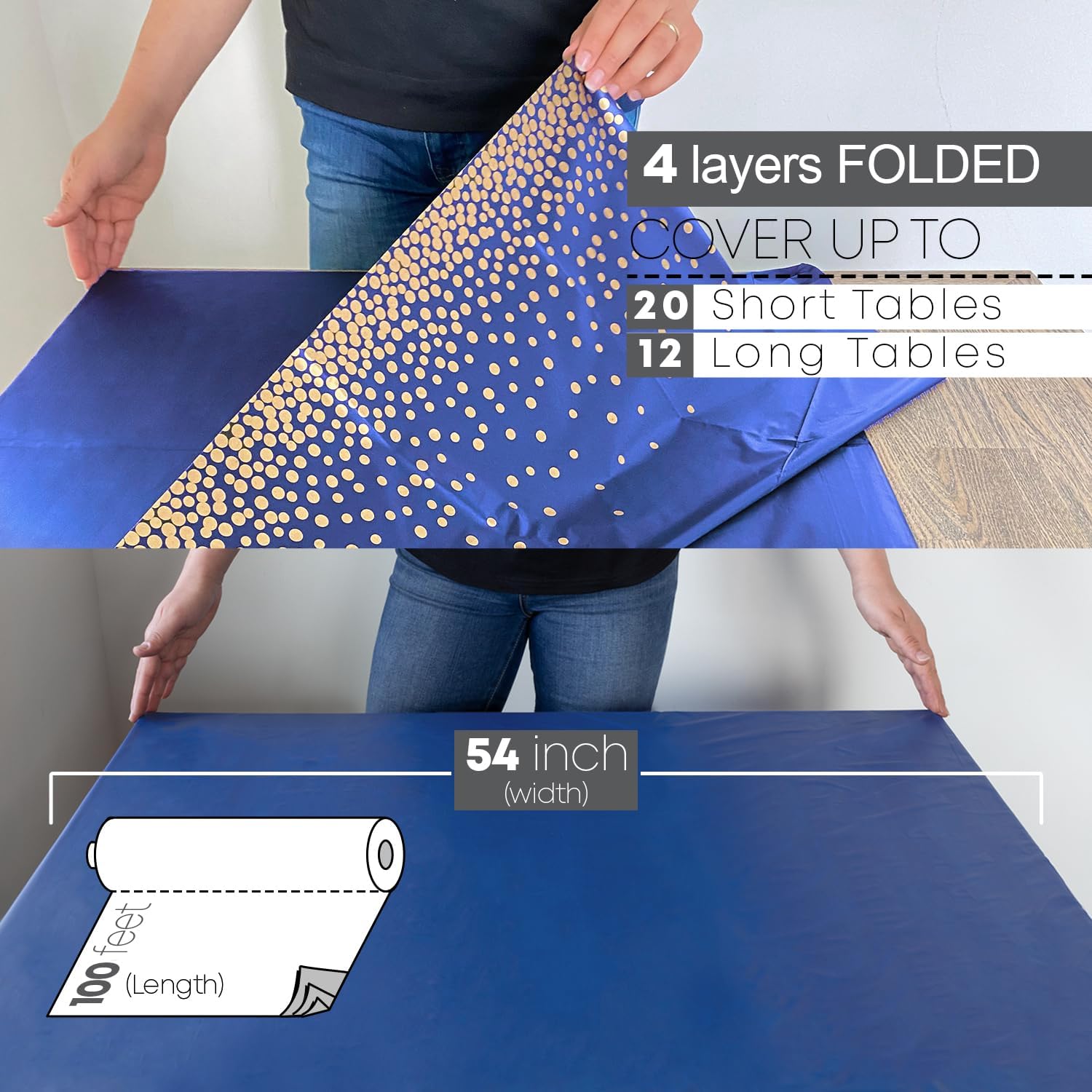 Neatiffy Tablecloth Roll with Slide Cutter Waterproof for All Table Shapes Party and Event Use