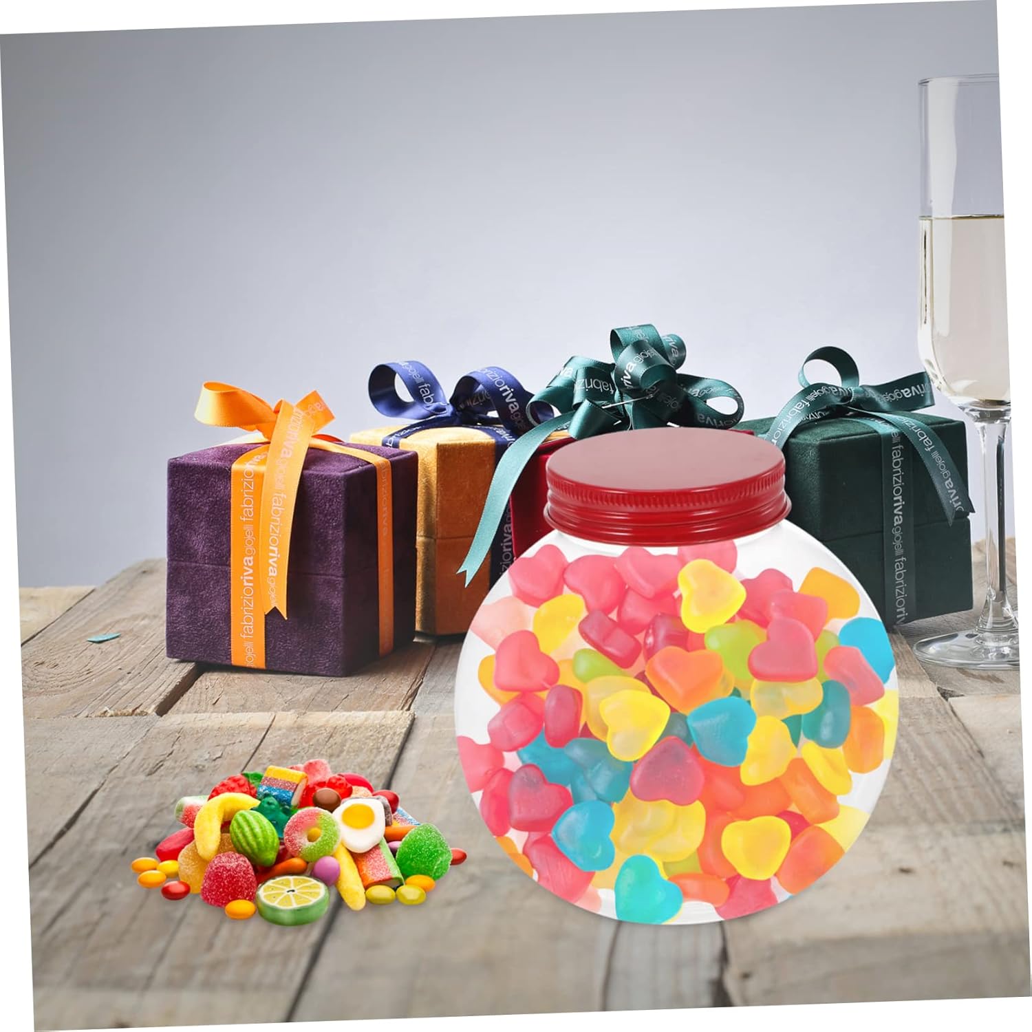 5pcs Shaped Candy Jar Lids for Christmas Party Treats and Snacks