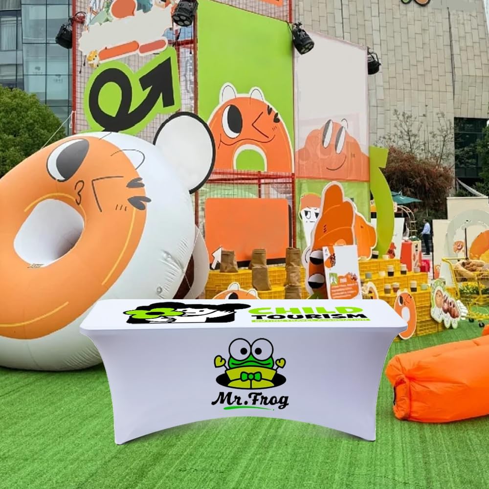 Customized Table Cloth with Logo 4FT Spandex Open Back