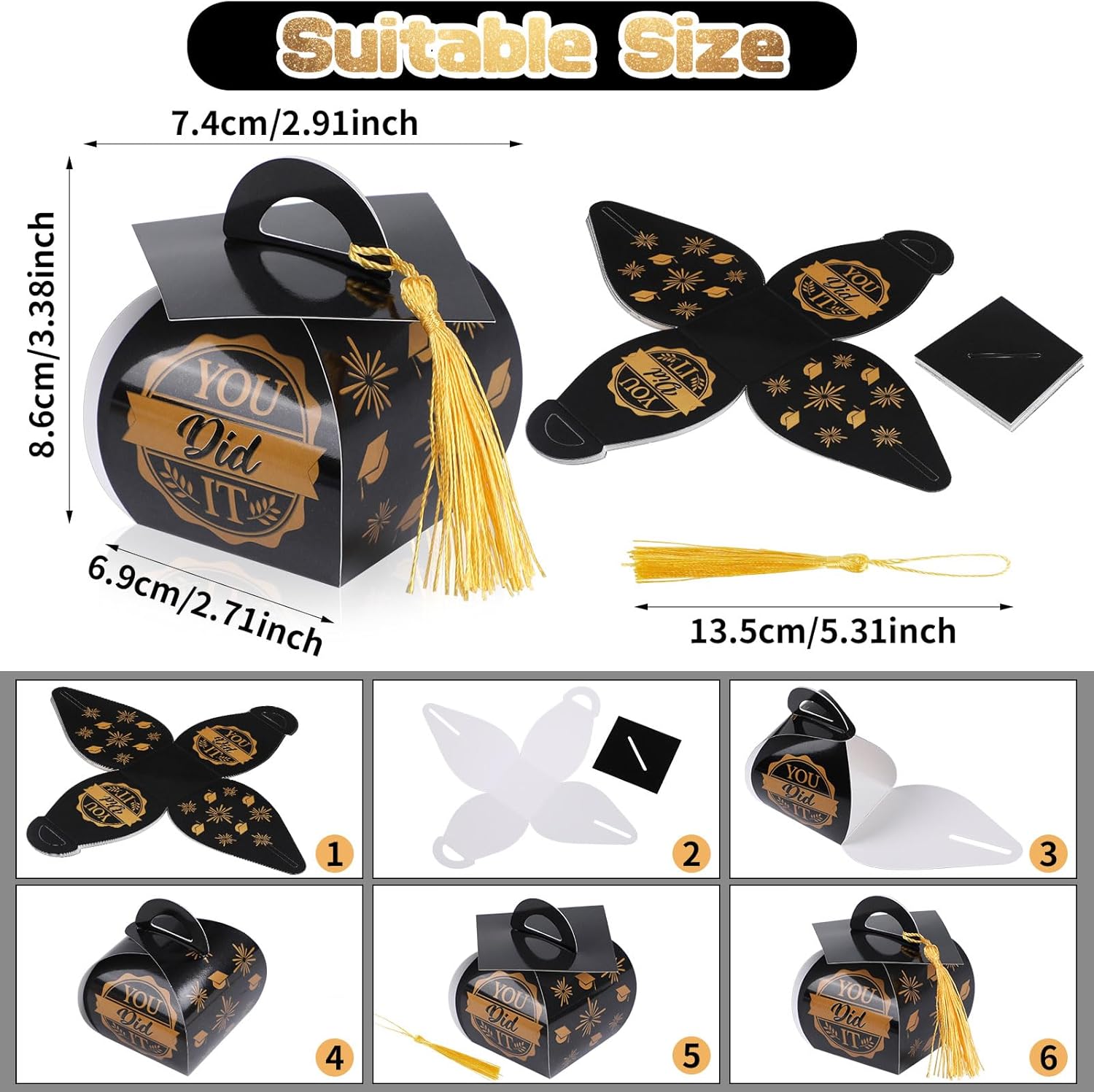 CCINEE 30 Pcs Graduation Cap Candy Box Set