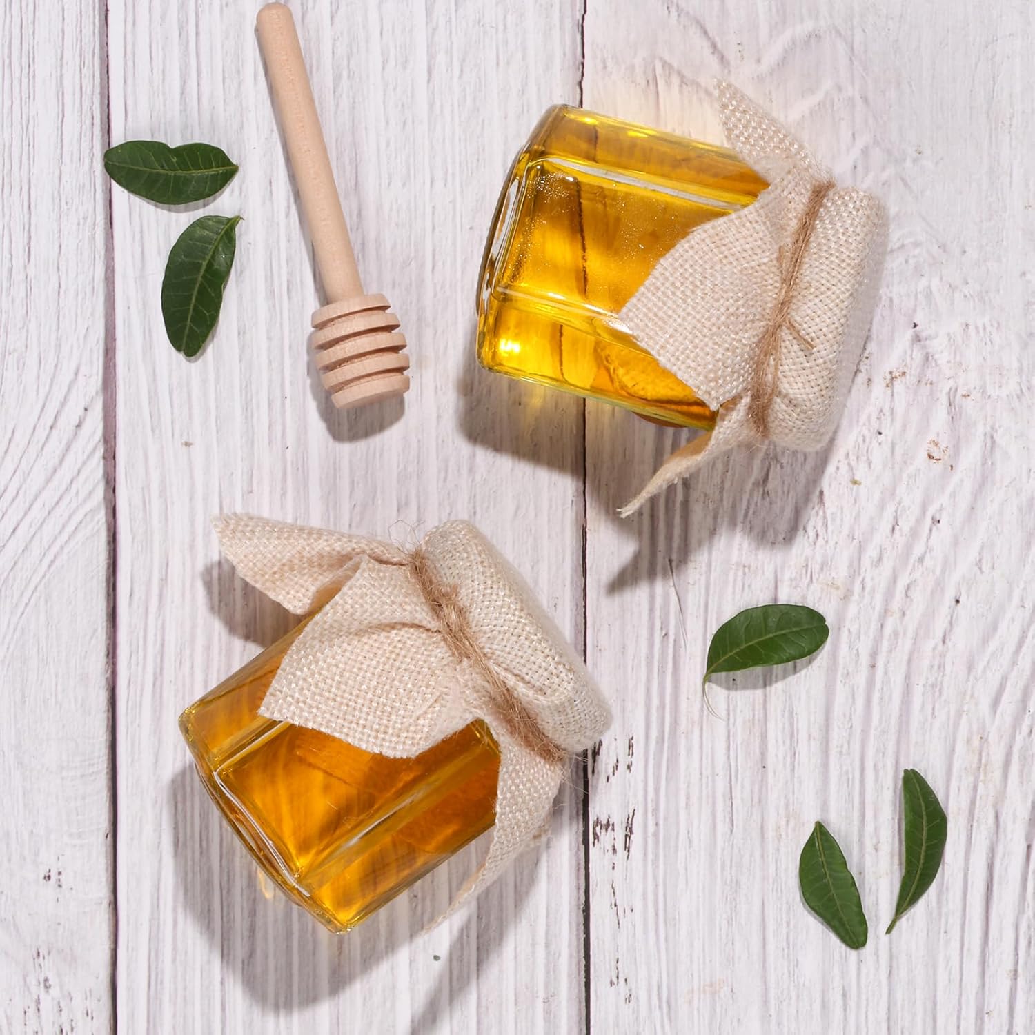 30 Pack 3 oz Mini Honey Jars with Dipper and Labels