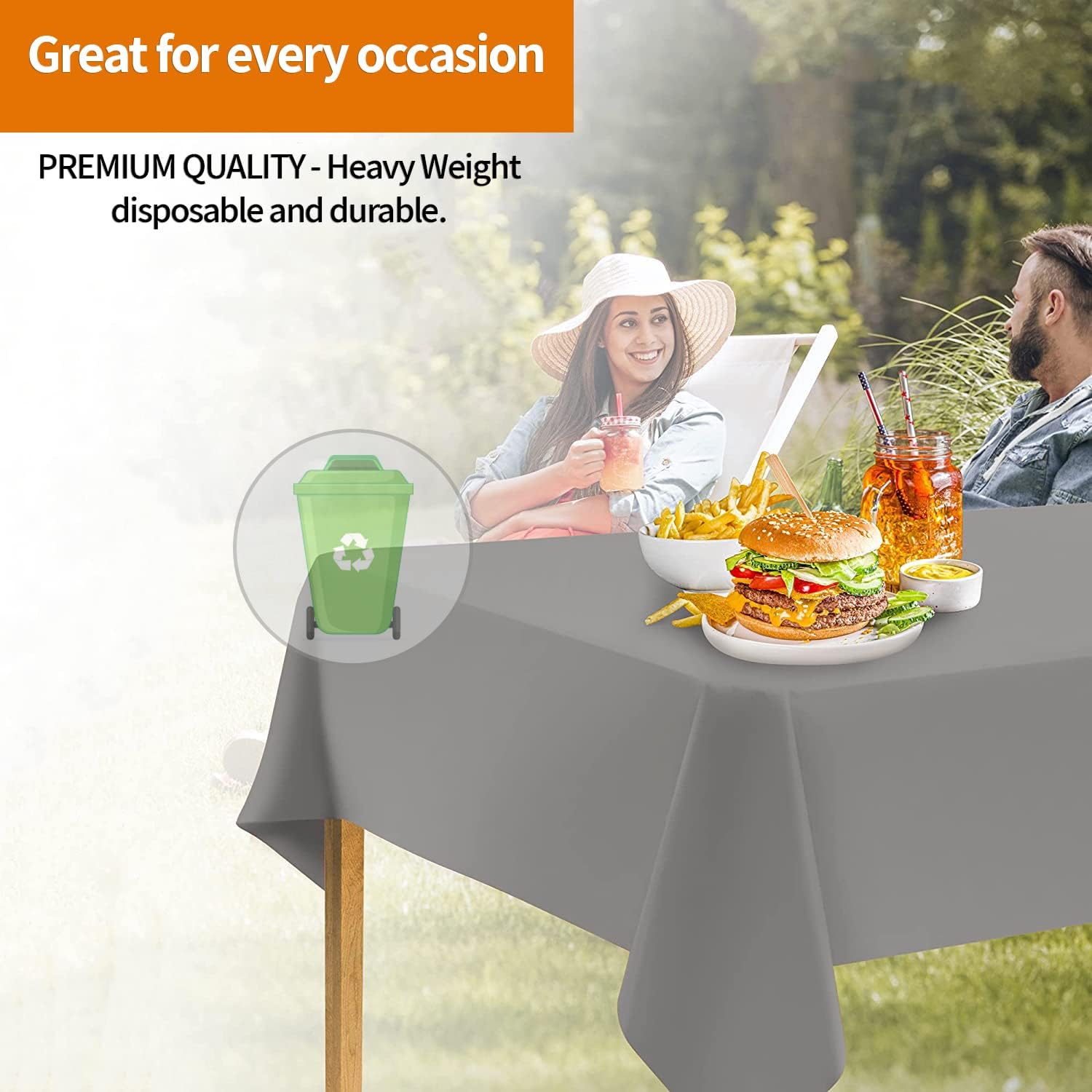 Silver Disposable Plastic Tablecloth 12-Pack