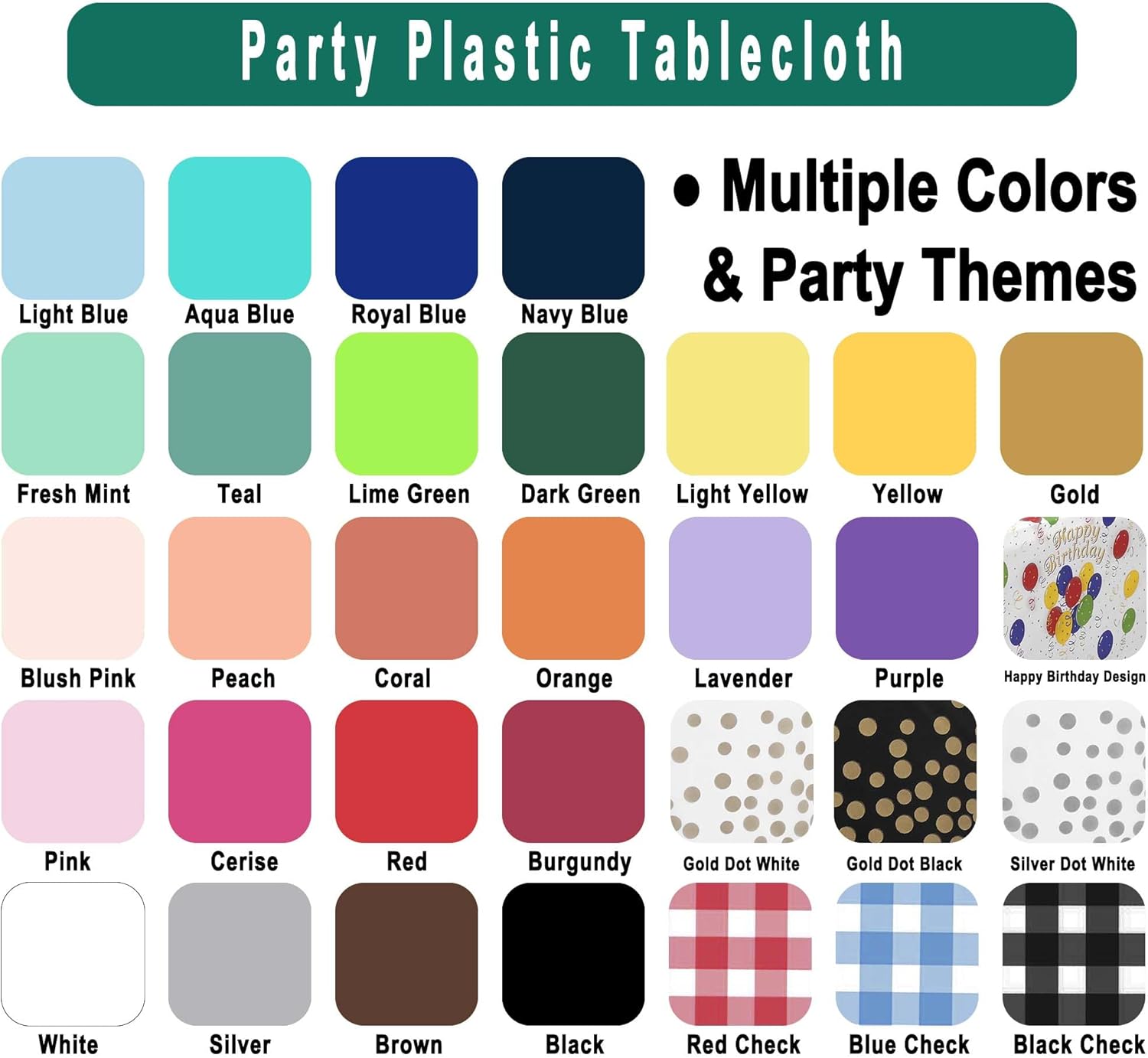 Light Yellow Plastic Tablecloths 2 Pack for 8 ft Table