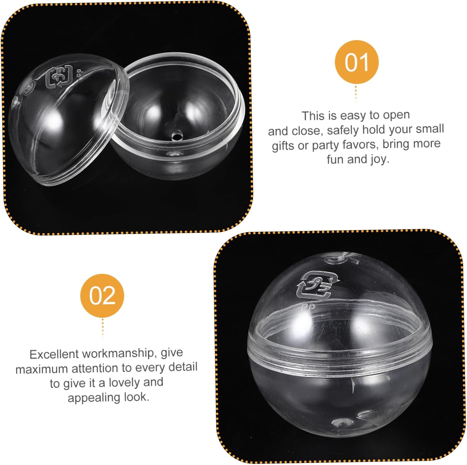4x4cm Plastic Round Capsules 10pcs Candy Server Vending Machine Fillable Balls